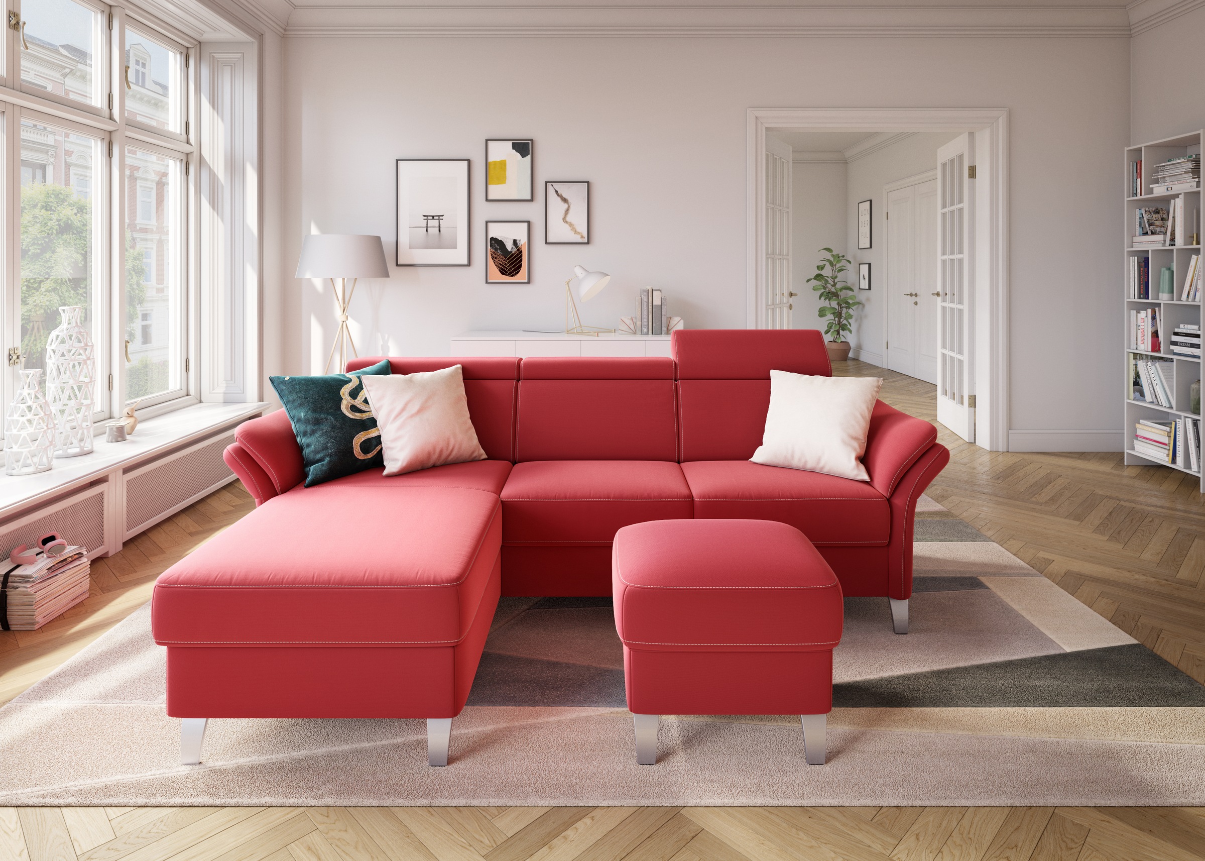 sit&more Ecksofa »Vincenzo L-Form«, inklusive Kopfteilverstellung, wahlweis günstig online kaufen