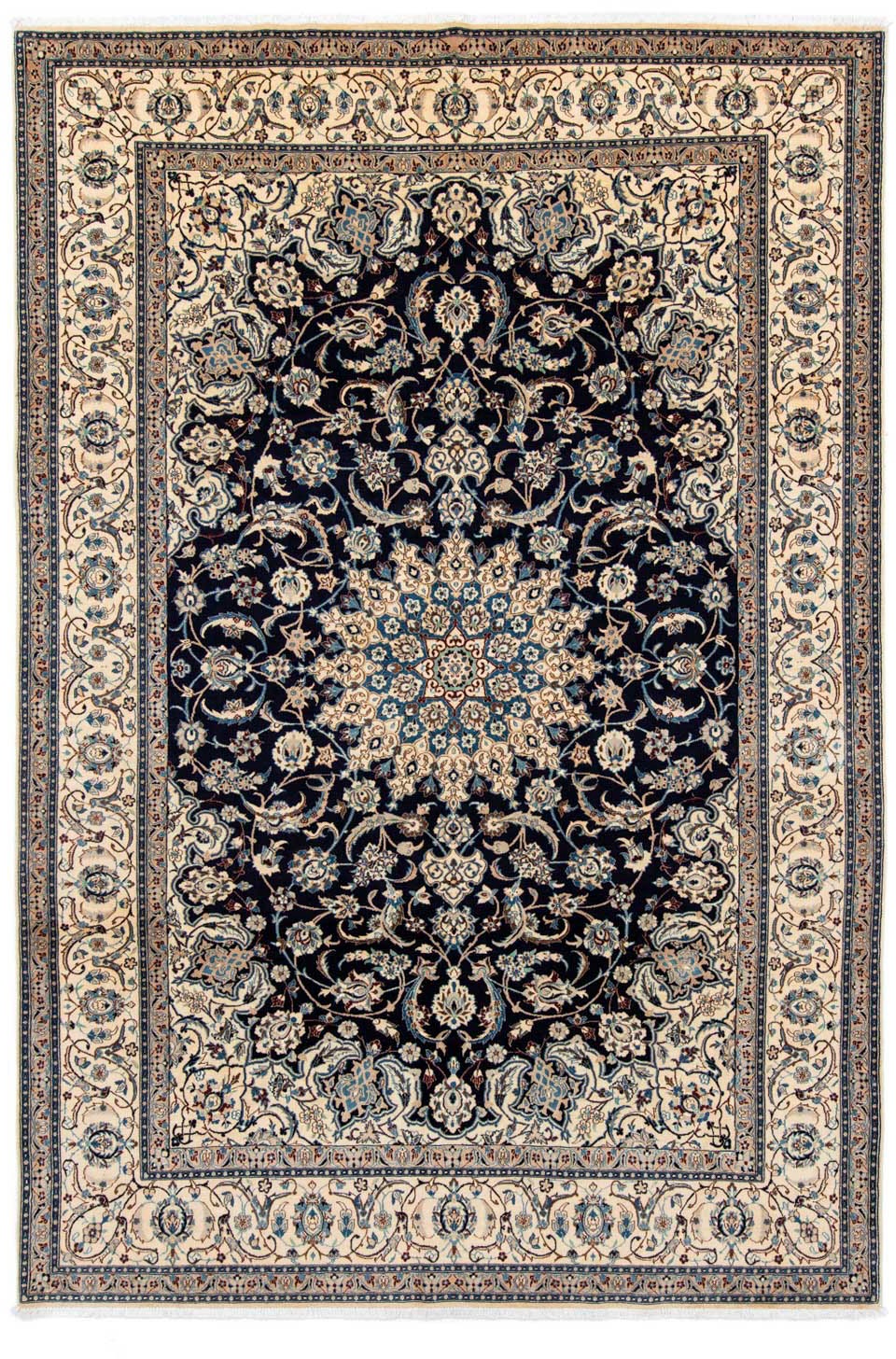 morgenland Wollteppich »Nain 9la Medaillon Nero 309 x 203 cm«, rechteckig, günstig online kaufen