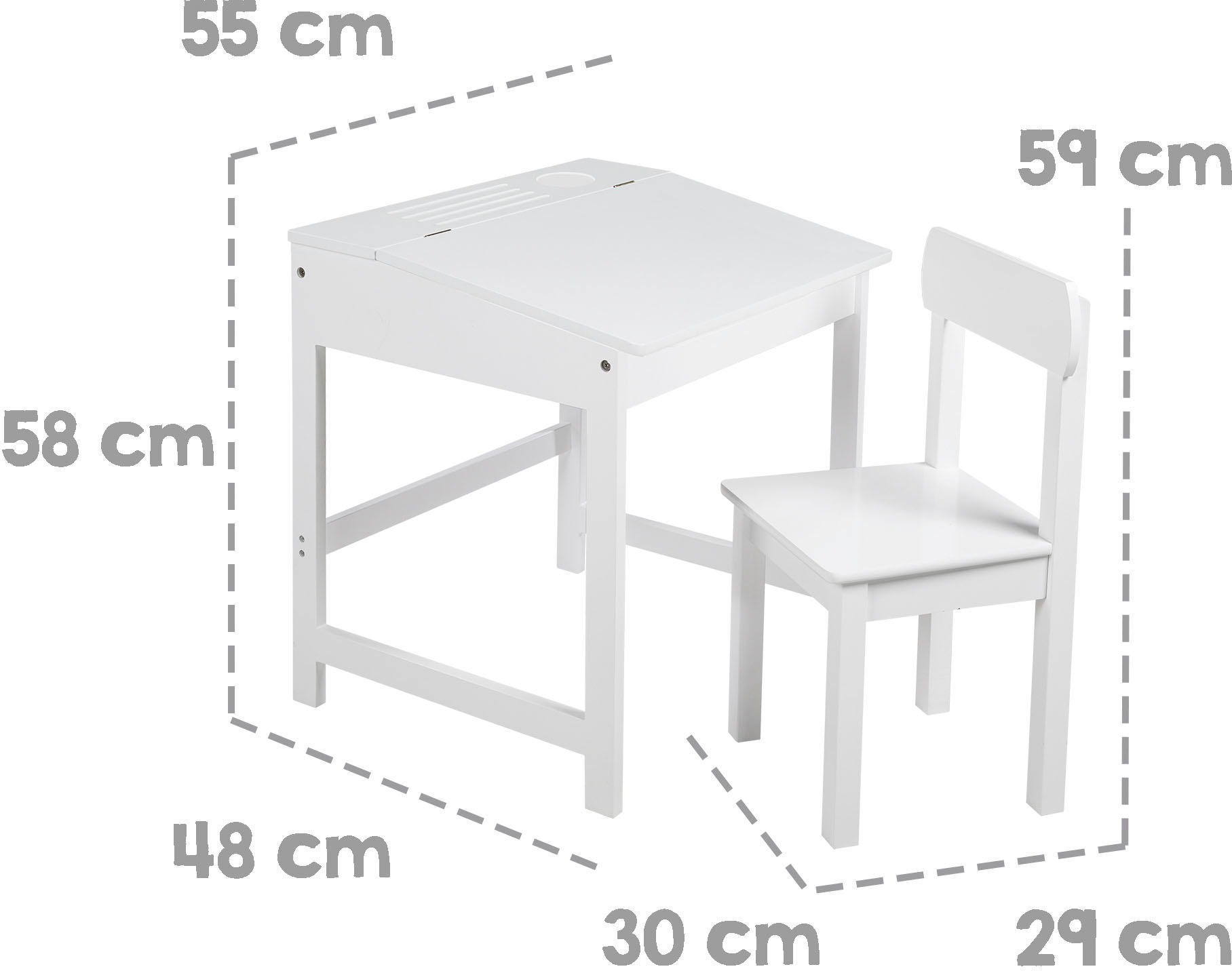 roba® Kinderschreibtisch »Schulpult, weiß«, inkluisve Stuhl online  bestellen