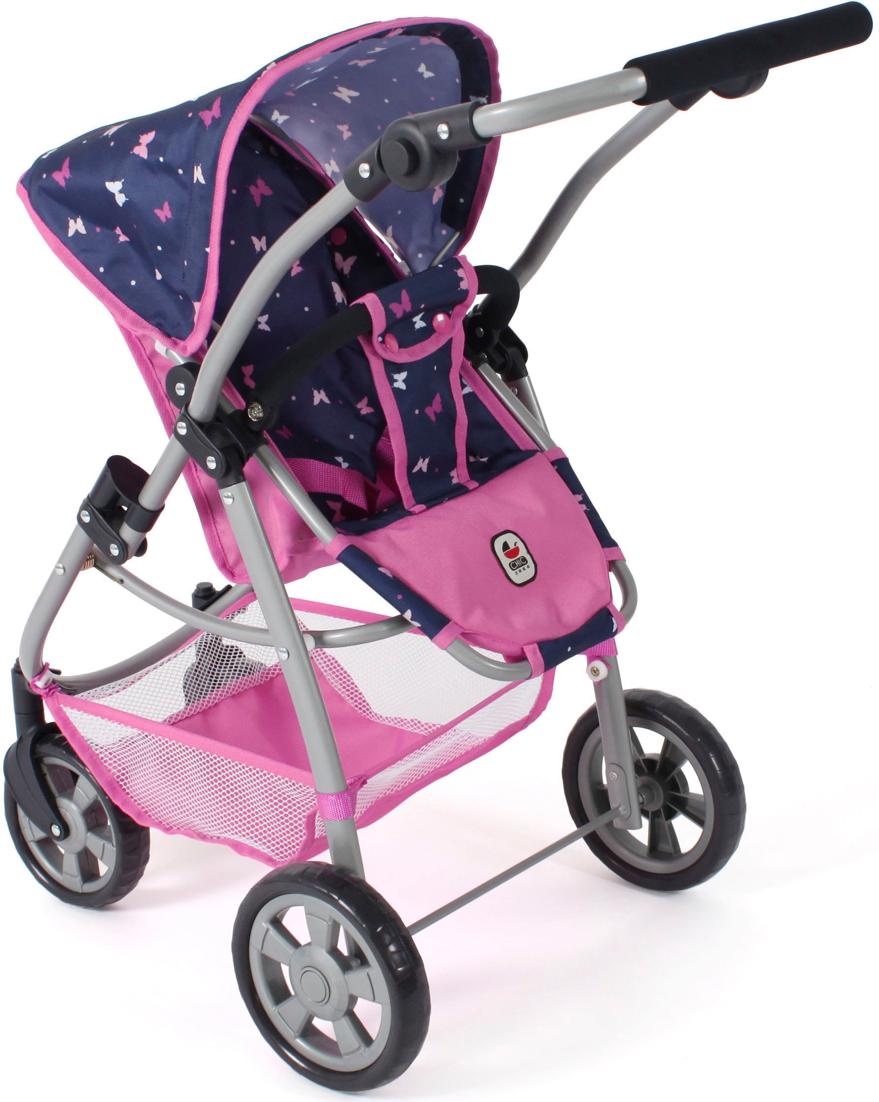 CHIC2000 Kombi-Puppenwagen »Emotion 2.0 Butterfly, rosa«, inkl. Babywanne, Sportwagenaufsatz und Autositz