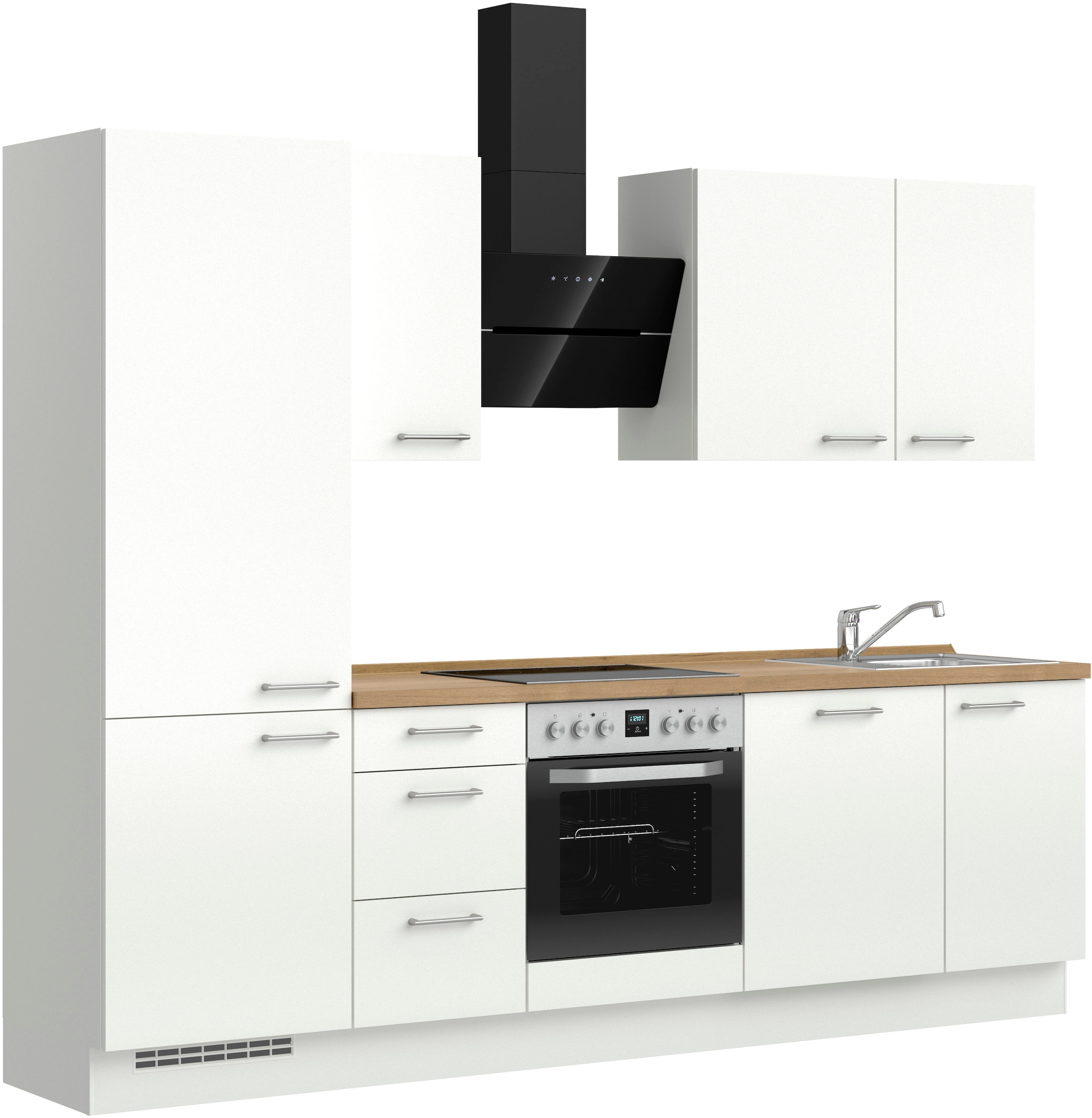 nobilia® Küchenzeile »"Laser II", Ausrichtung wählbar, Breite 270 cm« vormontiert, wahlw. mit unterschiedlichen E-Geräten-Sets