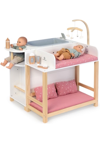 Puppen Pflegecenter »Holzspielzeug, Viola, weiß/natur/rosa«, aus Holz und Musselin-Stoff