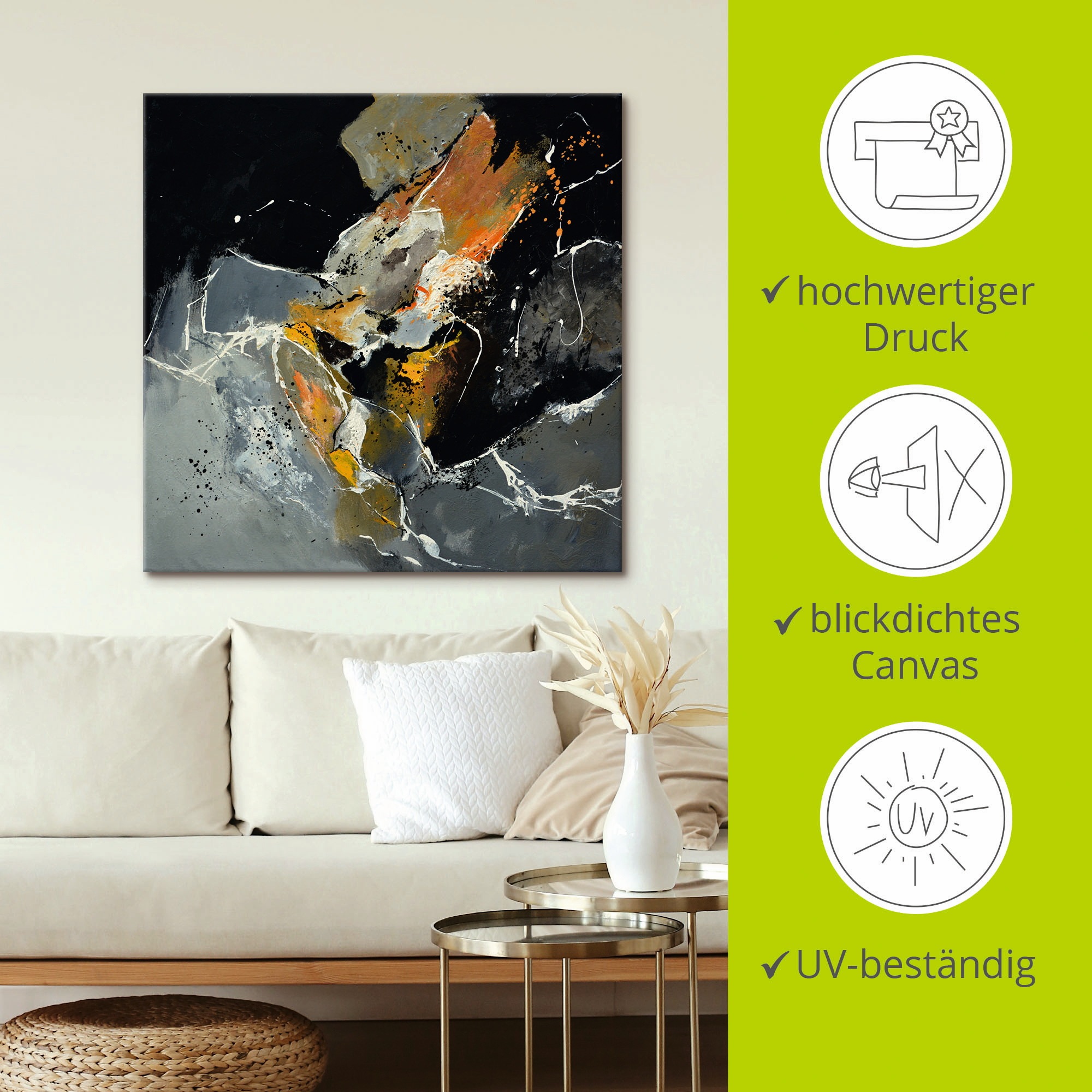 Artland Wandbild »Abstrakt XV«, Gegenstandslos, (1 St.), als Leinwandbild in verschied. Größen