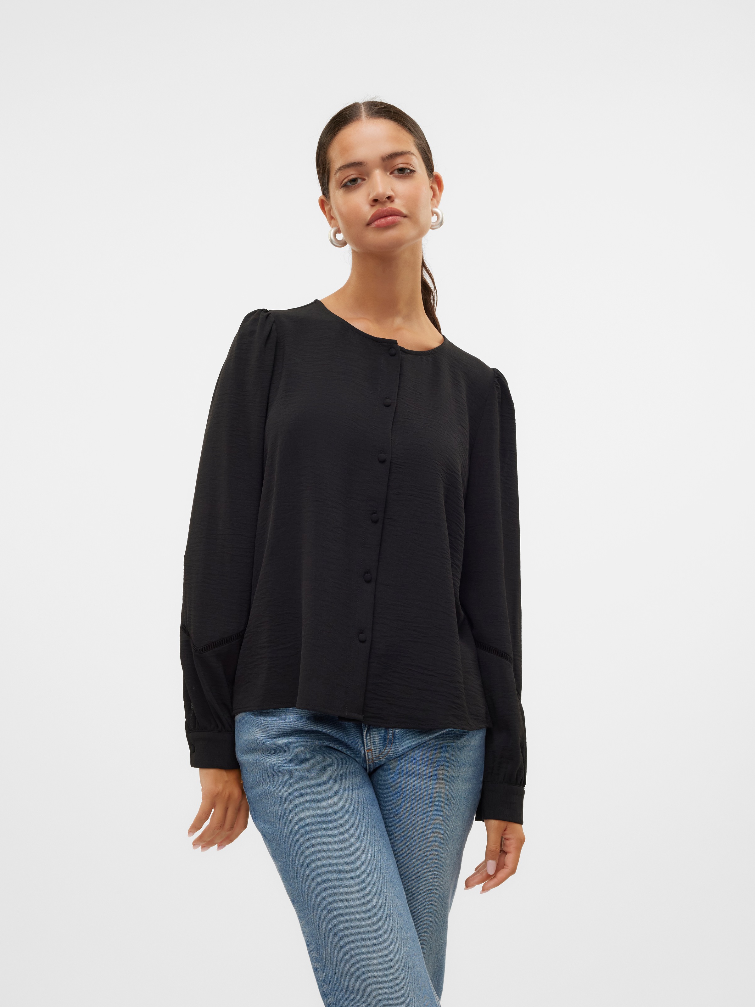 Vero Moda Langarmbluse »VMALVA L/S TAPE SHIRT WVN GA«