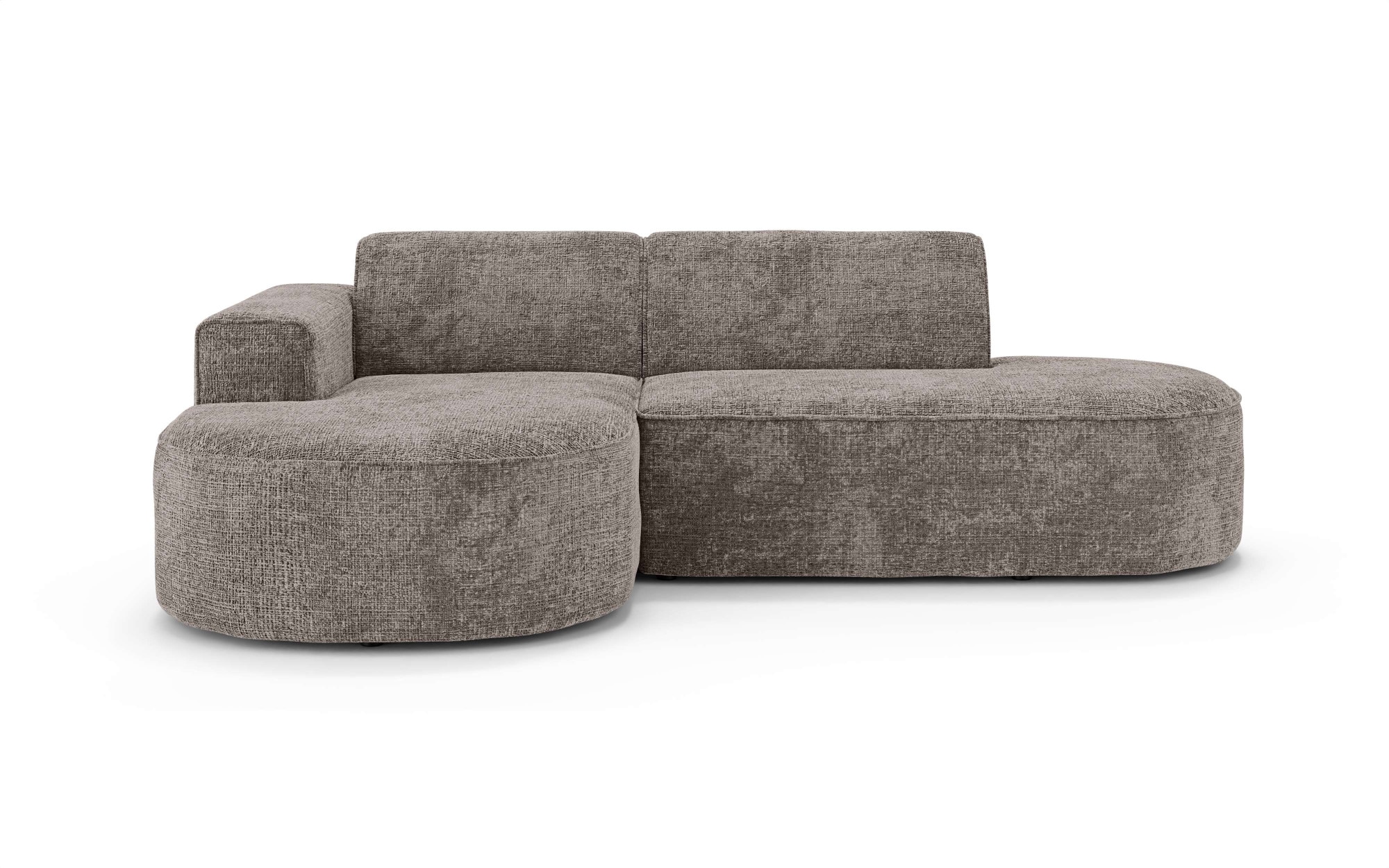 OTTO home Ecksofa »ADELLA XL Design-Sofa mit Recamiere rechts/links, 263/159/76 cm«, L-Form XL mit Wellenunterfederung, runde Form, auch in Cord