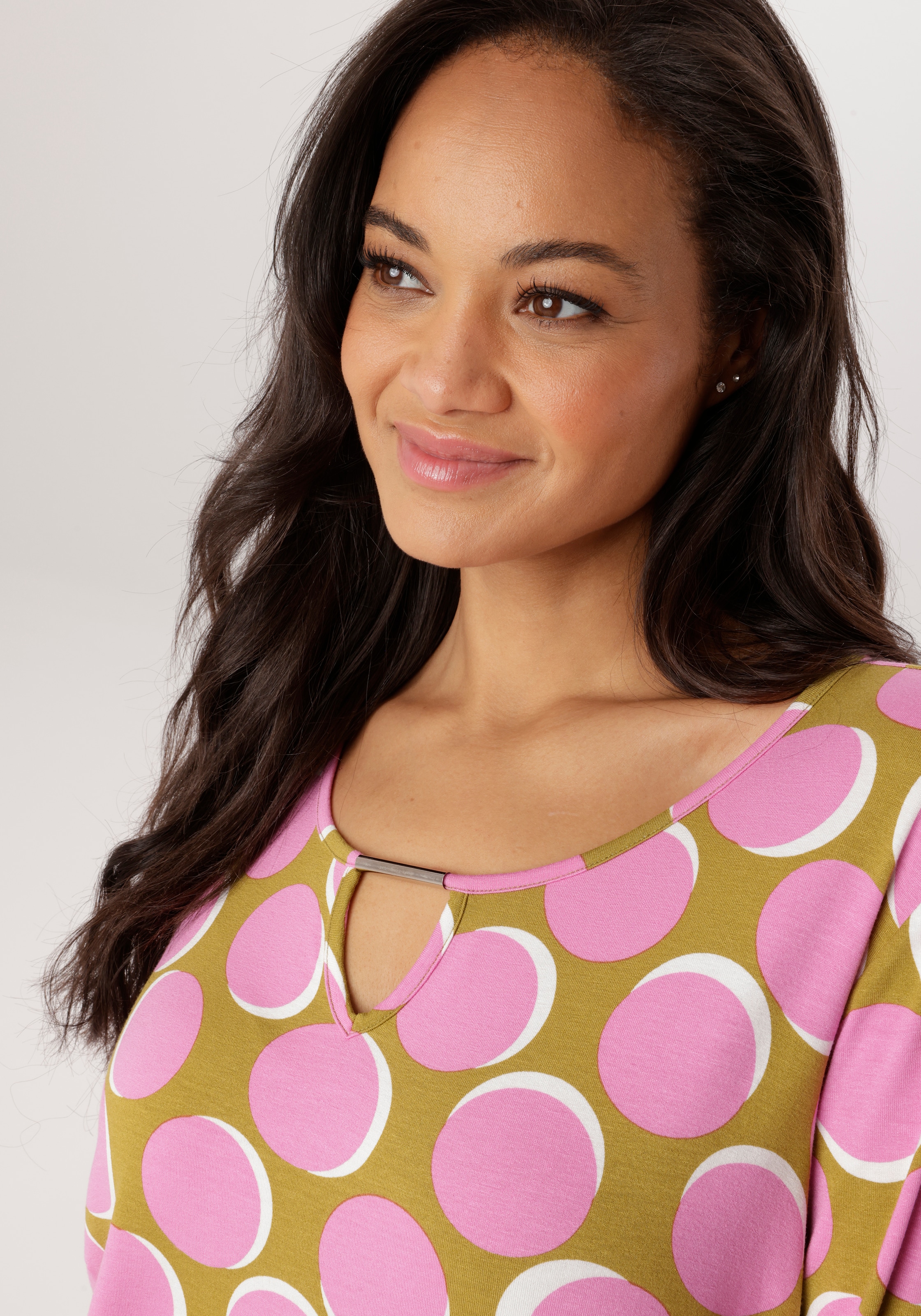 Aniston PLUS Langarmshirt mit großflächiger Druck - NEUE KOLLEKTION