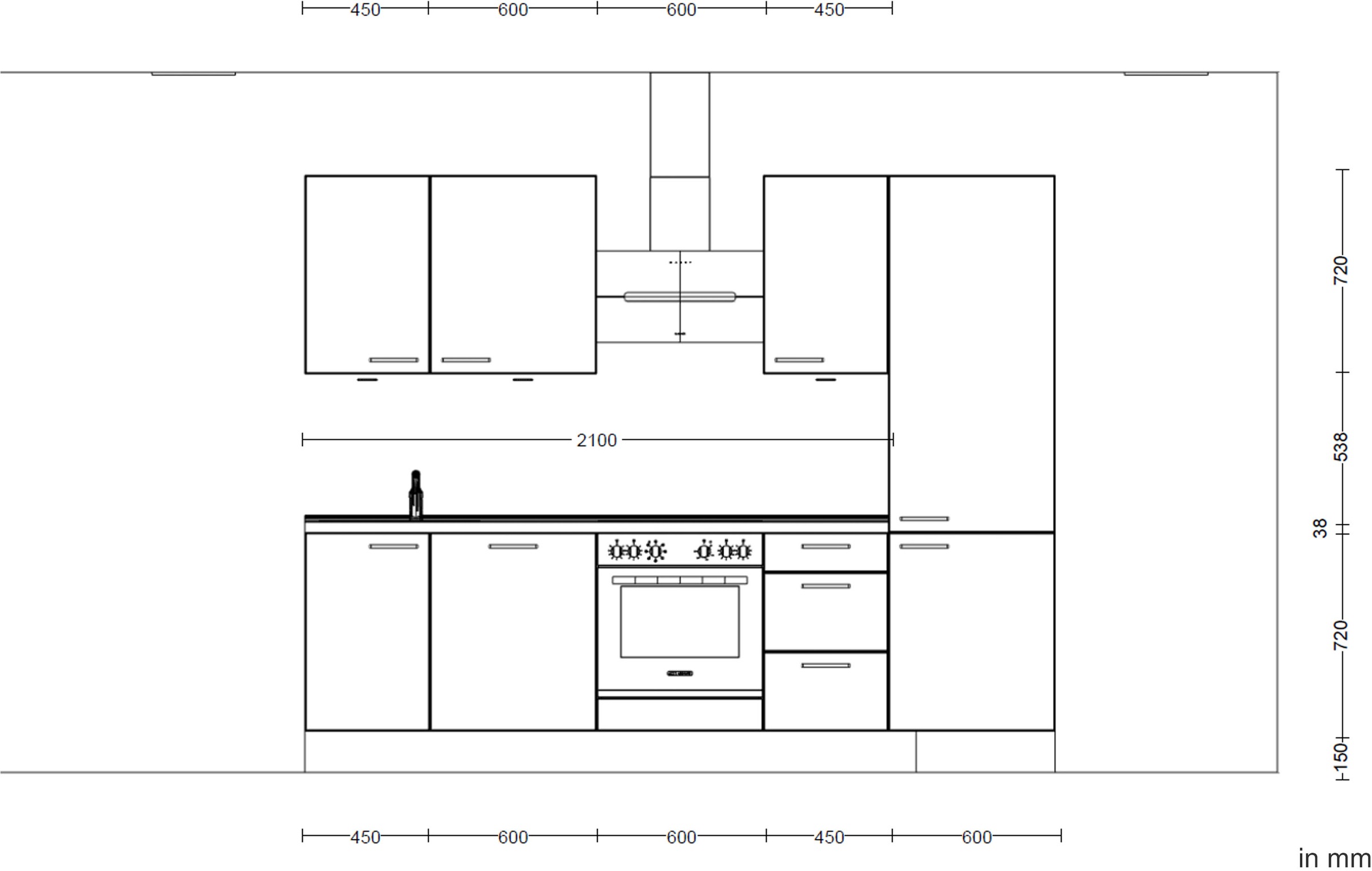 nobilia® Küchenzeile »"Easytouch II"« vormontiert, Ausrichtung wählbar, Breite 270 cm, wahlw. mit E-Geräten