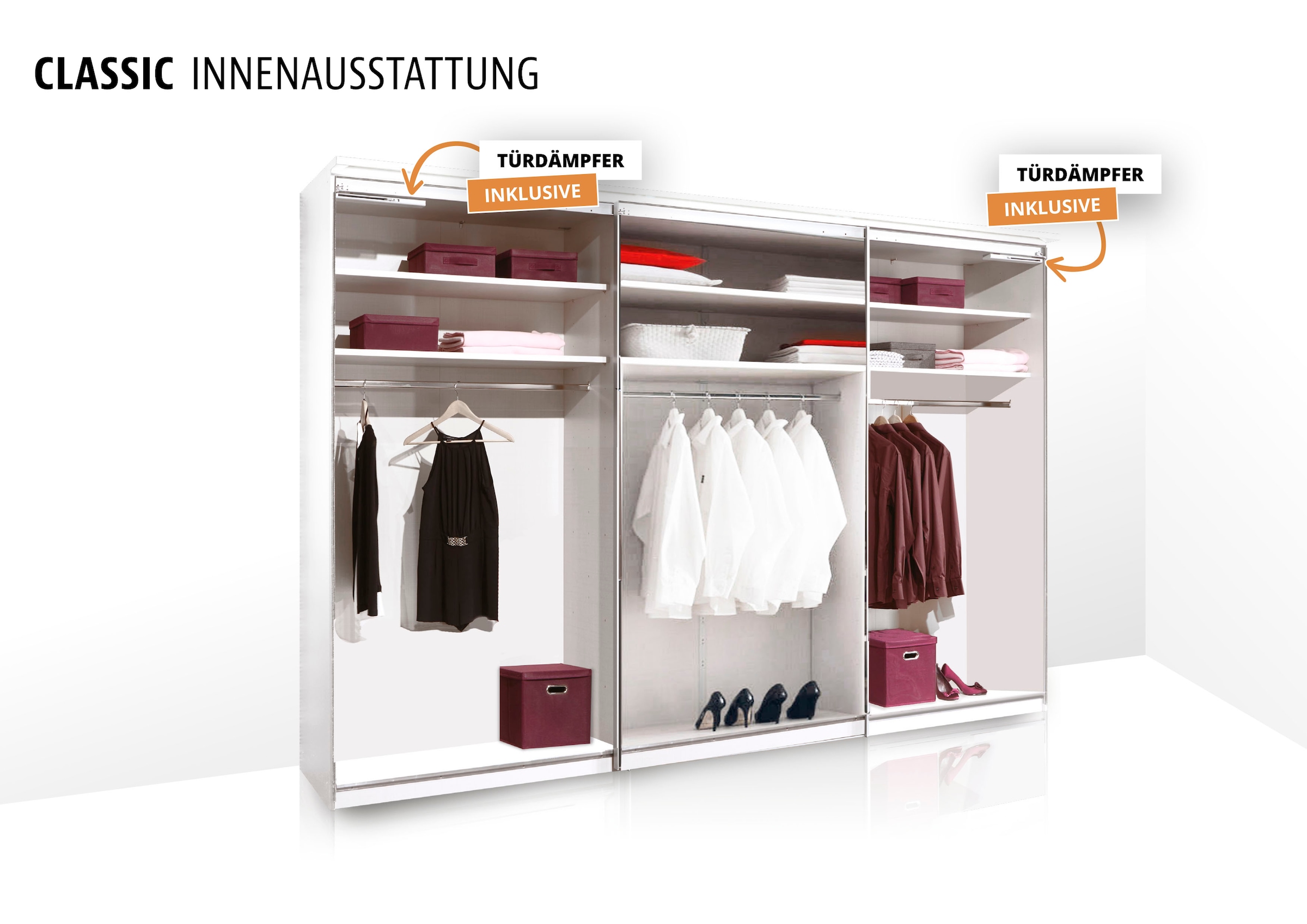STAUD Schwebetürenschrank »Sonate Como mit Spiegel, in wertiger Staud-Qualität, Made in Germany«, (in 4 verschiedenen Ausstattungsvarianten erhältlich), viele Varianten