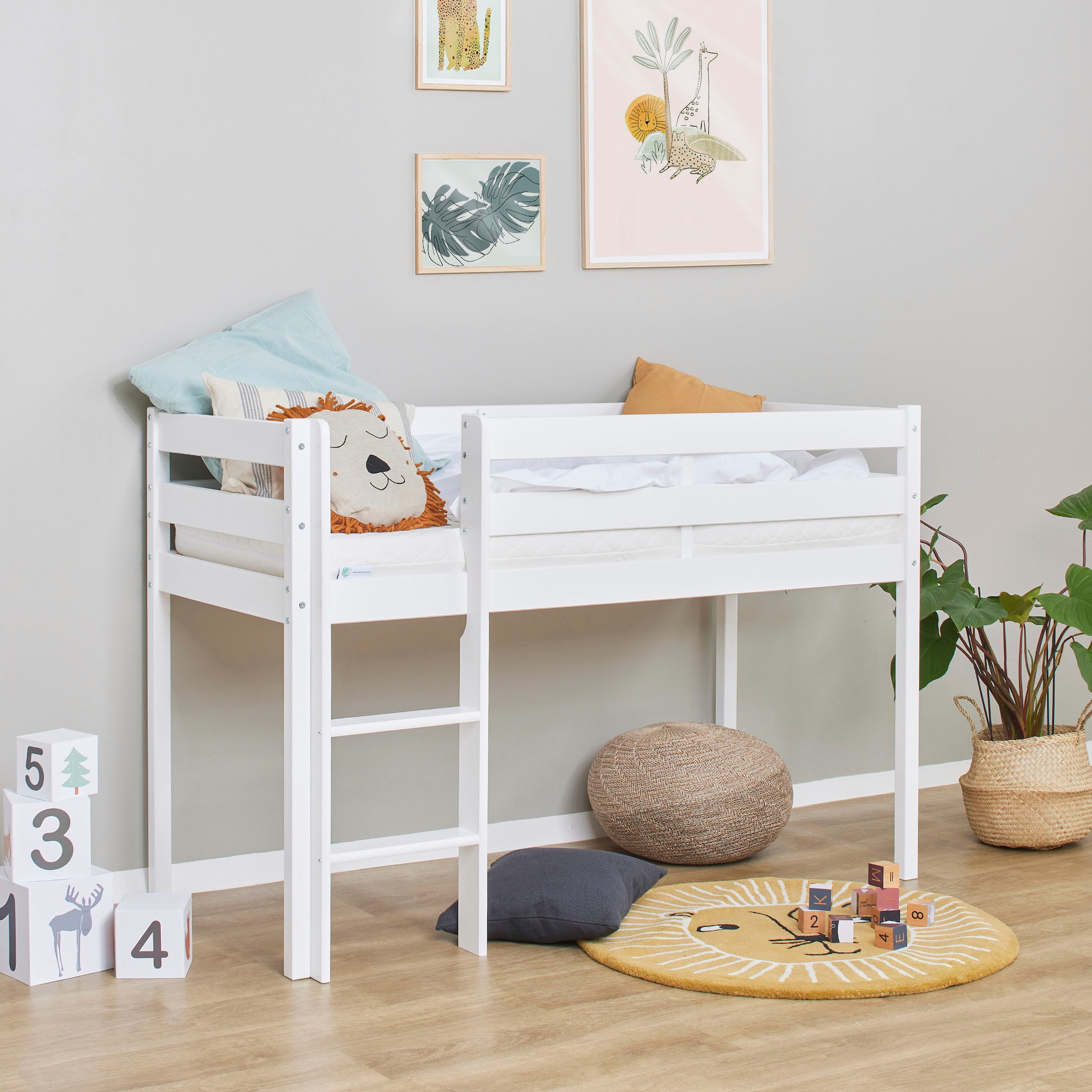 Hoppekids Spielbett »ECO COMFORT, Hochbett, in 2 Einzelbetten teilbar«, Höhe 72cm, Farbe & Größe & Matratze