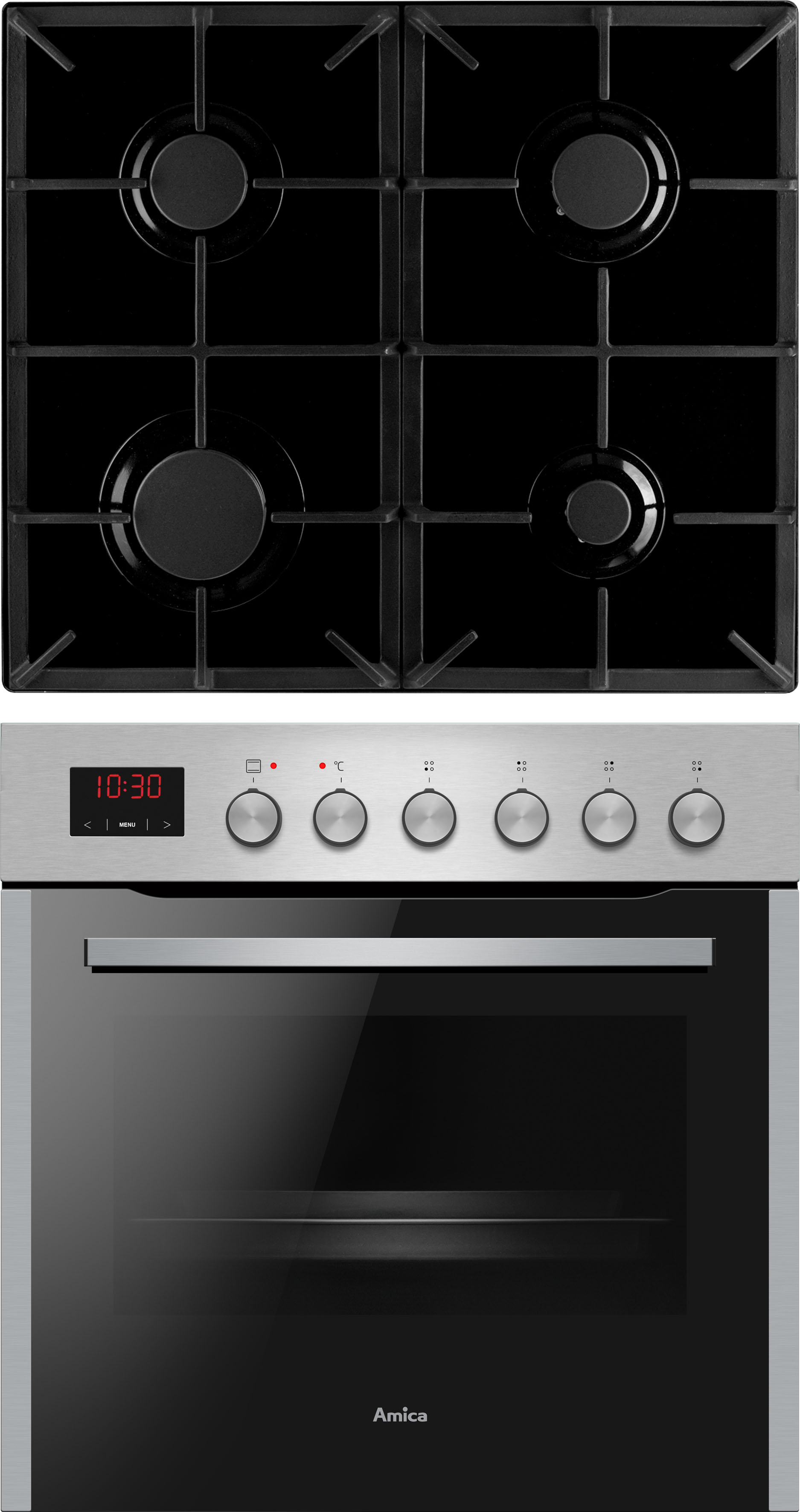 Gasherd-Set »EHEG 934 112 E«, mit 1-fach-Teleskopauszug, Steam Clean