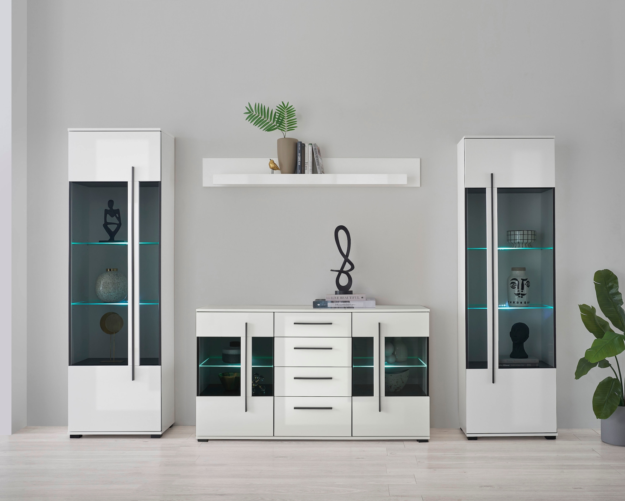 INOSIGN Wohnwand »Cantara« Set, 4 Stk. tlg. enthält zwei Vitrinen, ein Side günstig online kaufen