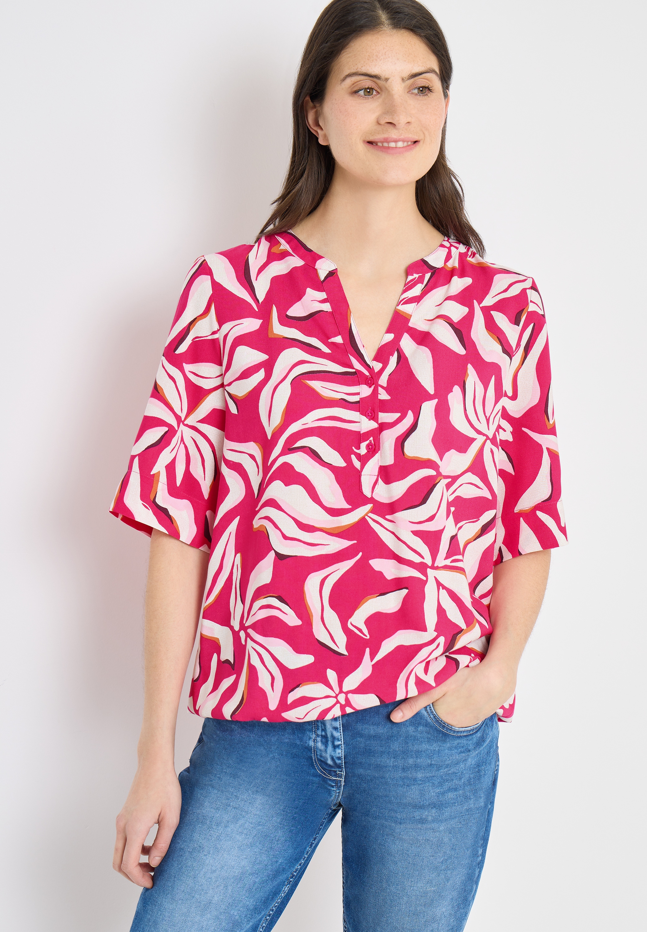 Cecil Druckbluse Sommerbluse mit floralem Muster
