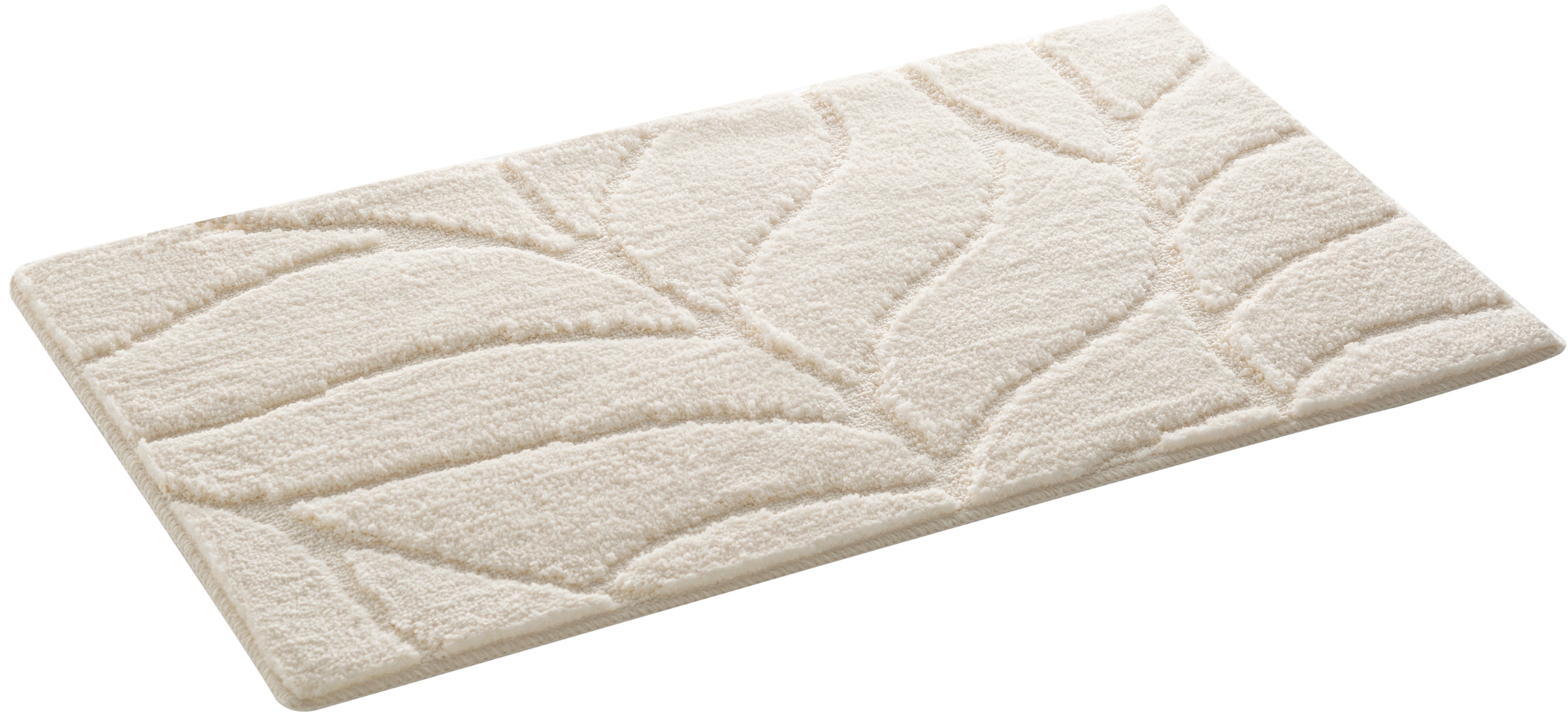 my home Badematte »Epense, Badvorleger, Badezimmer Teppich, Duschvorleger«, fußbodenheizungsgeeignet-schnell trocknend, Badteppich, Uni Farben, Blätter, Hoch-Tief Effekt