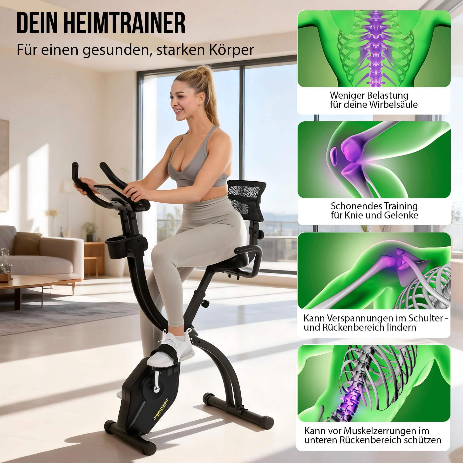 Christopeit Sport® Heimtrainer »S-Bike Velo Fit« 120 kg max. Benutzergewicht, Fahrrad, 14 Widerstandsstufen