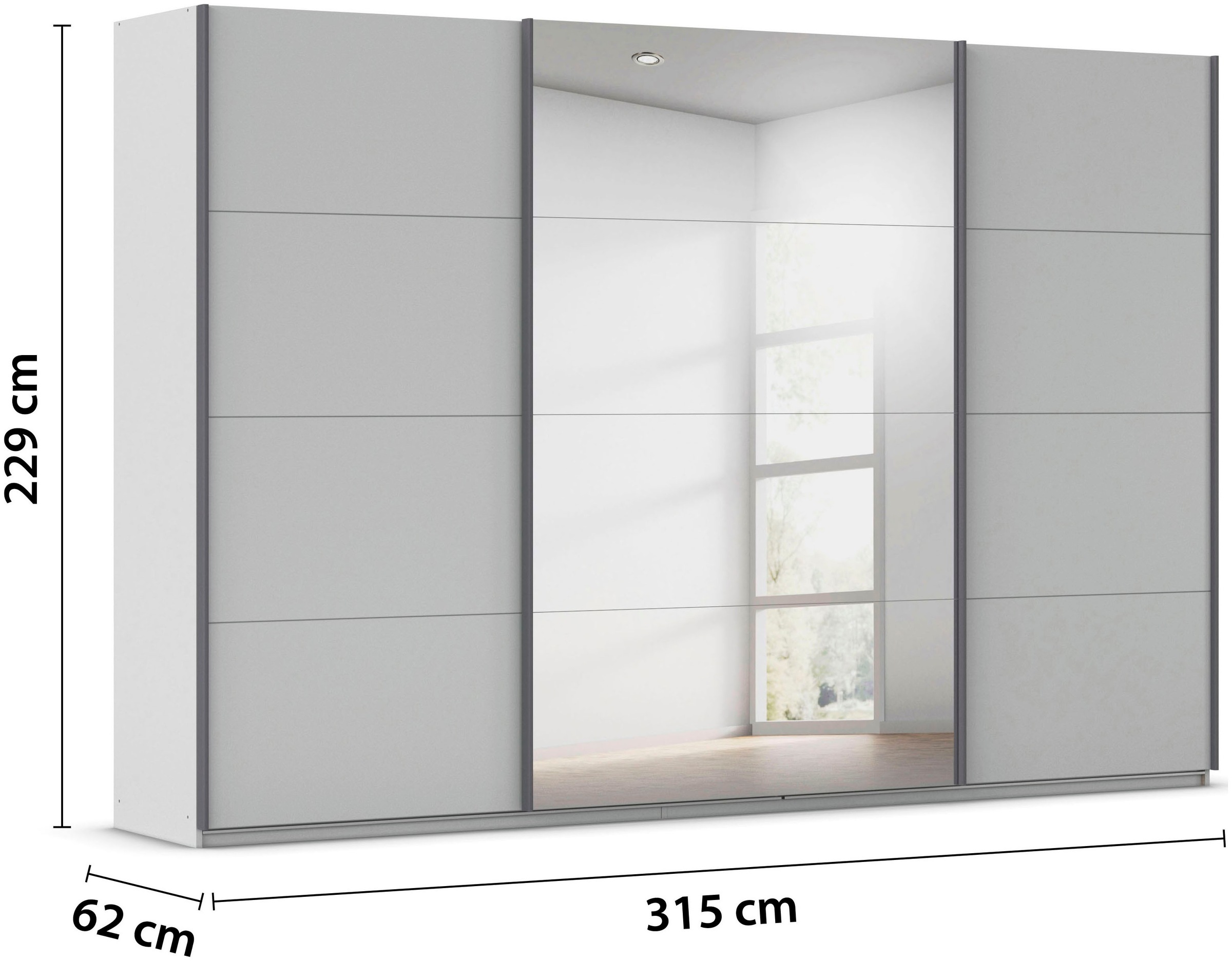 rauch Schwebetürenschrank »Kleiderschrank Schrank OTTO´S CHOICE Garderobe AGORDO«, (in zwei Griff-Farben), Top Innenausstattung, in 4 Breiten und 2 Höhen MADE IN GERMANY