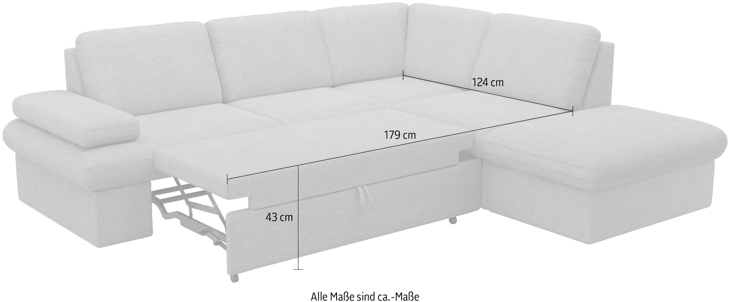 sit&more Ecksofa »Moreno«, mit Armteilverstellung,wahlweise mit Bettfunktion