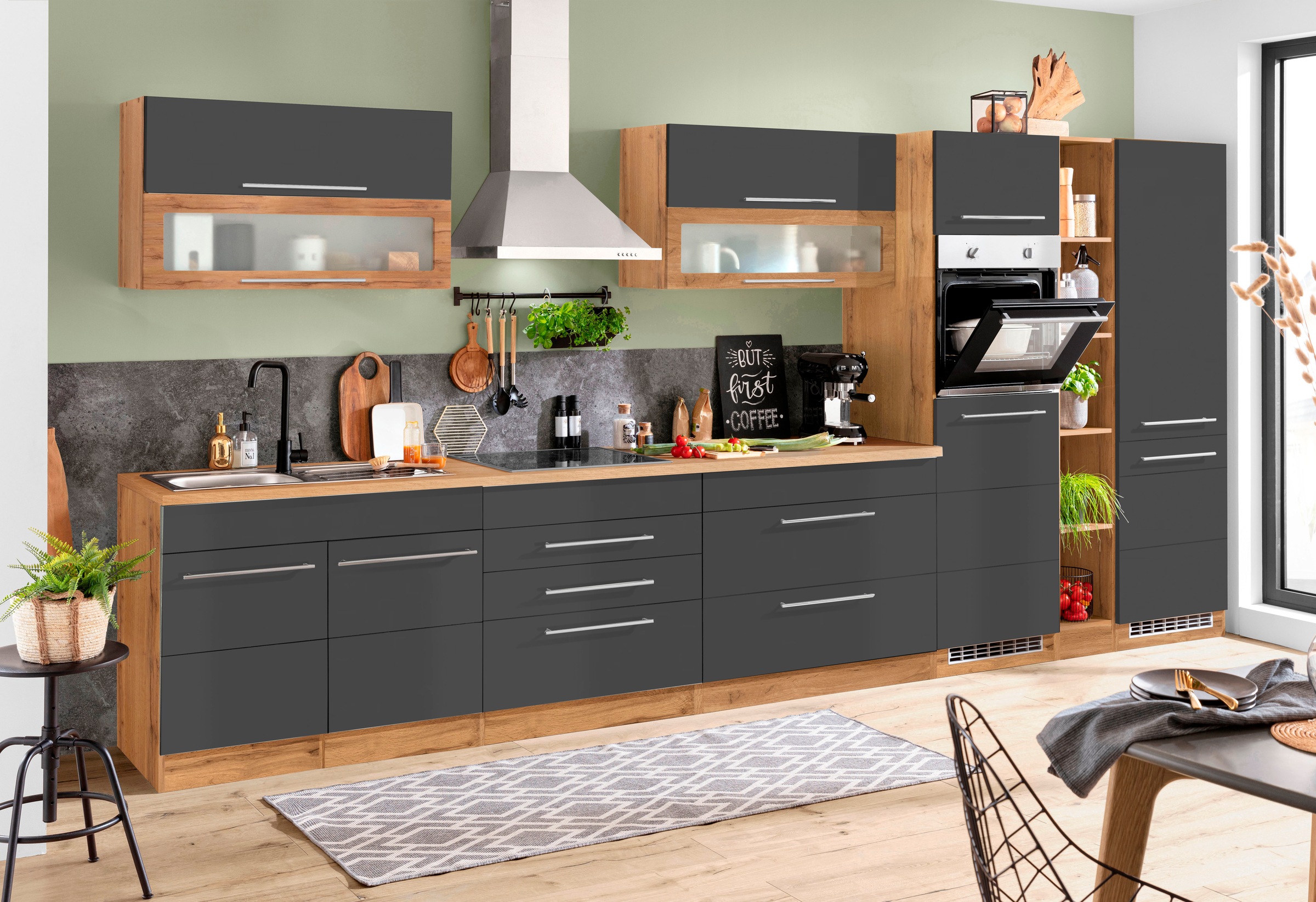 KOCHSTATION Küchenzeile »KS-Wien« Breite 430 cm, wahlweise mit E-Geräten un günstig online kaufen