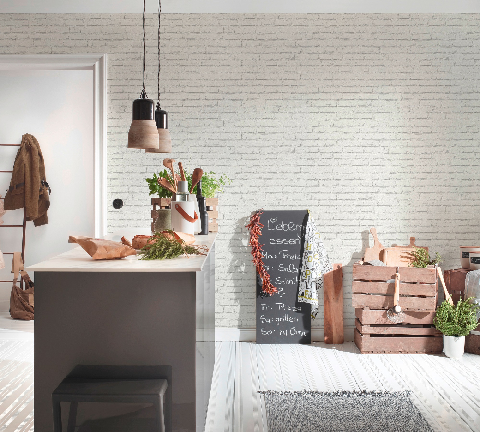 A.S. Création Vliestapete »Boys & Girls 6 in Backstein Optik«, gemustert-Motiv-abstrakt, Tapete Stein Tapeten Wohnzimmer Schlafzimmer Küche Flur Design Optik