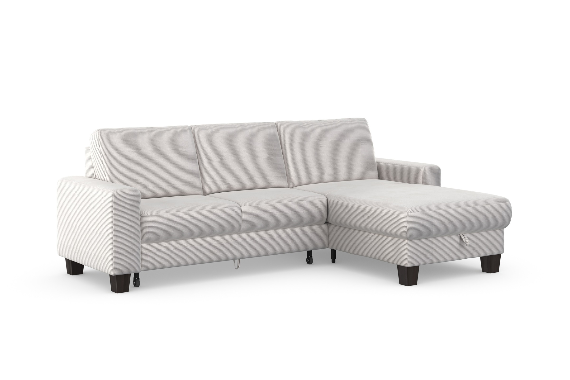 Home affaire Ecksofa »Summer L-Form«, mit Recamiere, mit oder ohne Bettfunktion und Bettkasten, Cord-Bezug