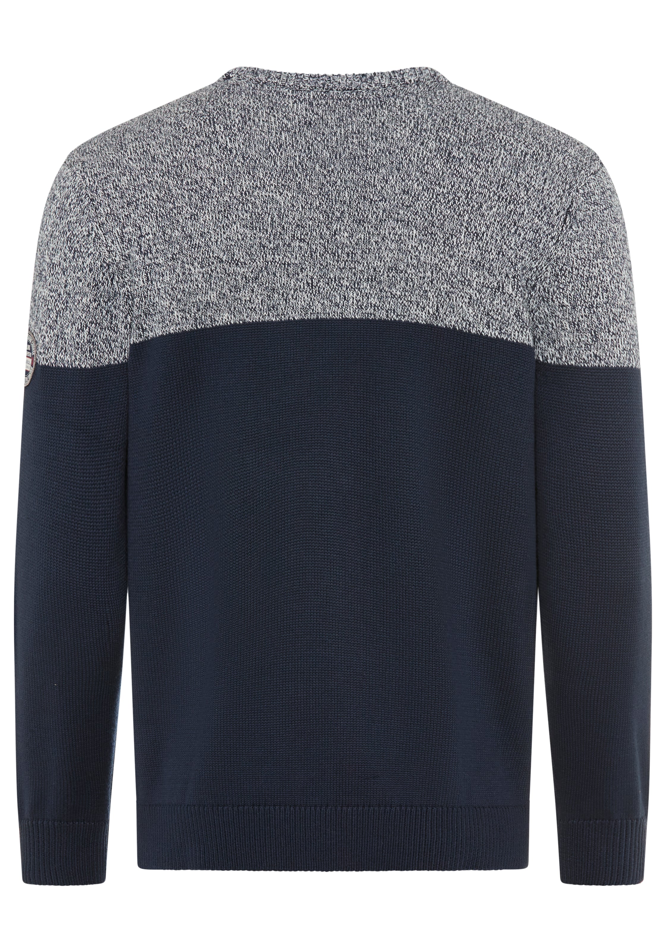 Man's World Rundhalspullover »Neue Kollektion! Highlight melierter Look« aus Strick, mit Rundhalsausschnitt, reguläre Passform, mit Langarm