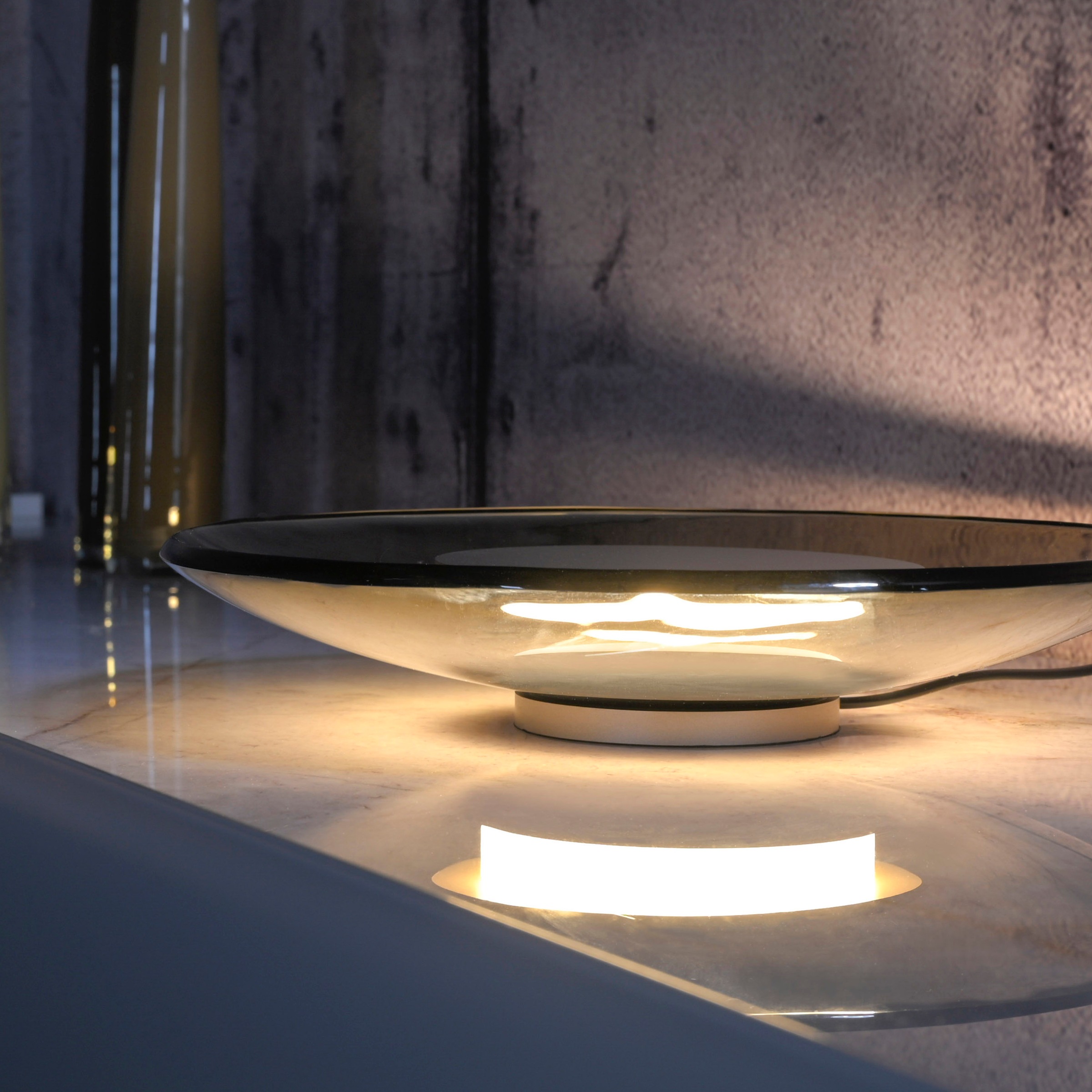 Neuhaus PURE LED Tischleuchte »PURE Moon« LED-Board 1 Stk. Warmweiß Stufenloses dimmen per Touchdimmer, Glas amberfarben