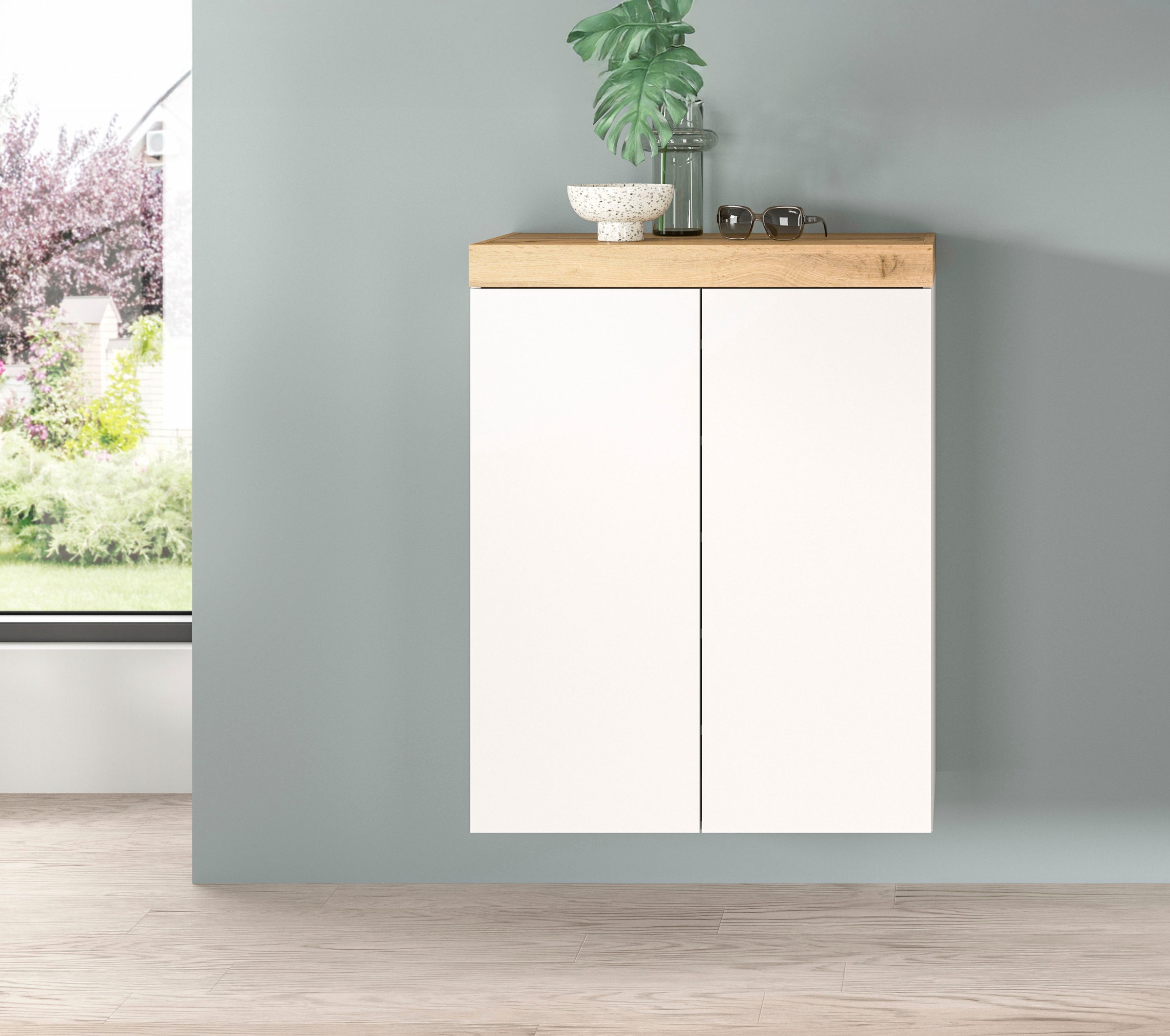 OTTO home Schuhschrank »MAMBO, Breite 77 cm, Höhe 99 cm« hängend oder stehend montierbar, 1 Stk. tlg. Schuhschrank, Schuhkommode, Flur, Diele