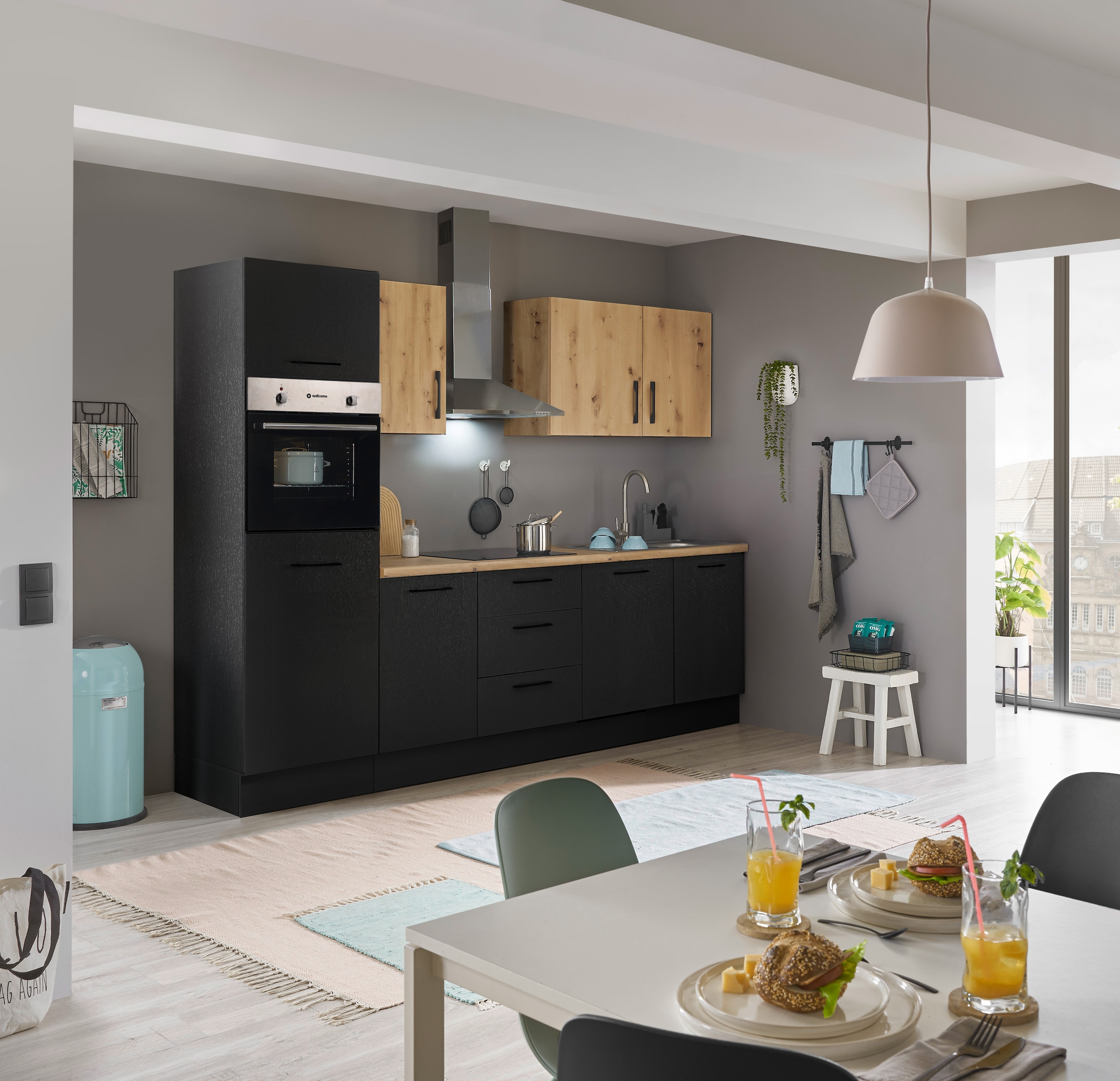 BASIC by Balculina Küchenzeile »Turin«, Breite 280 cm, wahlweise mit E-Geräten