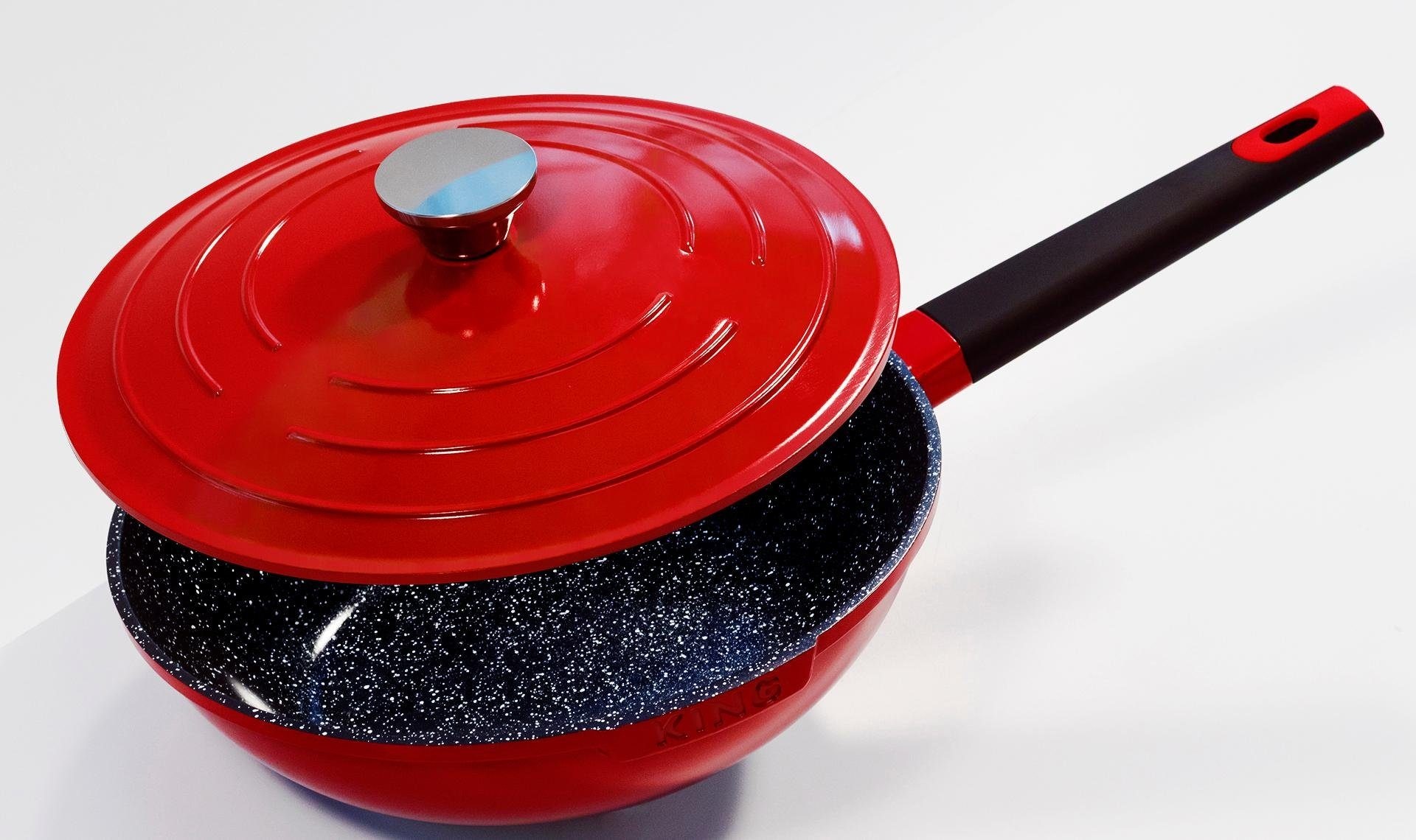 KING Wok »Shine Red«, Aluminiumguss, (1 tlg.), Ø 28 cm, Induktion
