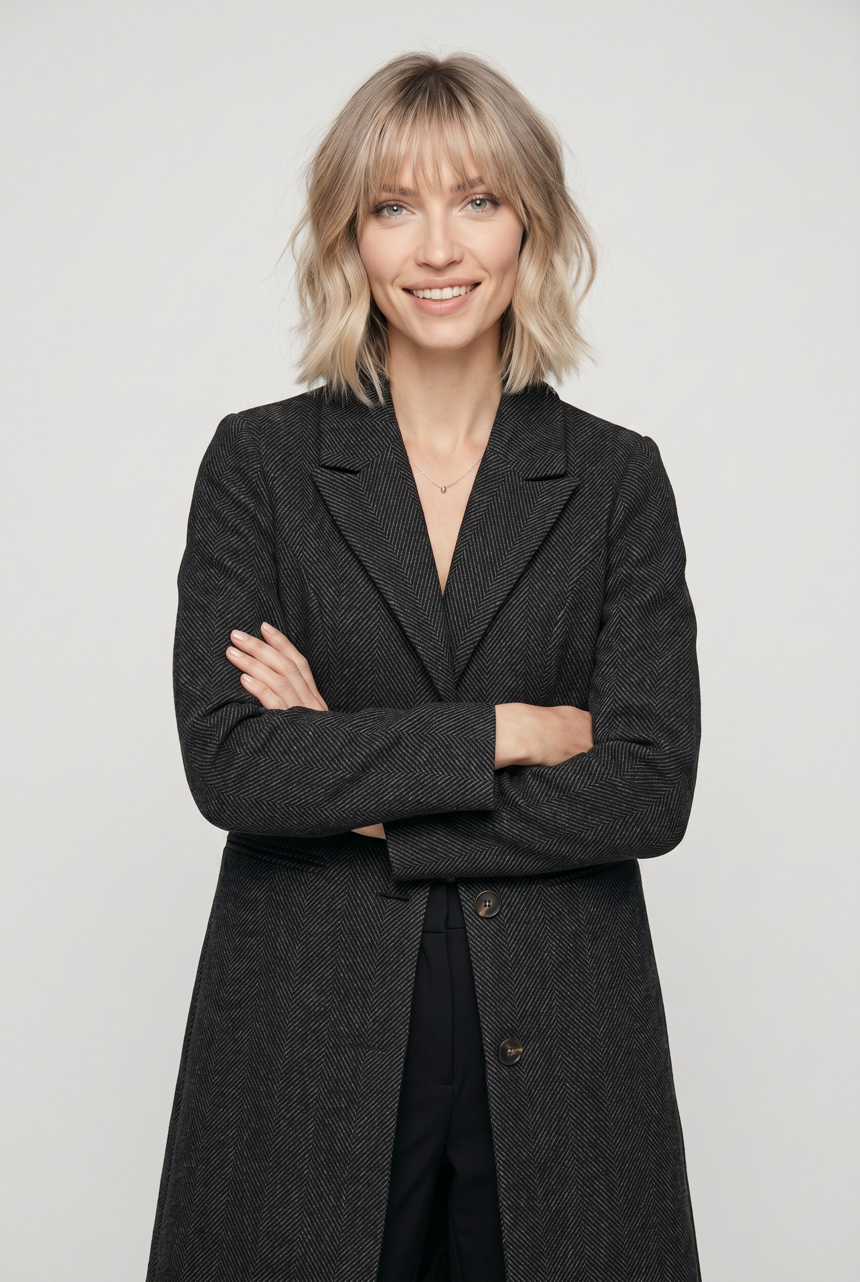 Vero Moda Langmantel »VMBLAZA HERINGBONE LONG WOOL COAT GA BOO«