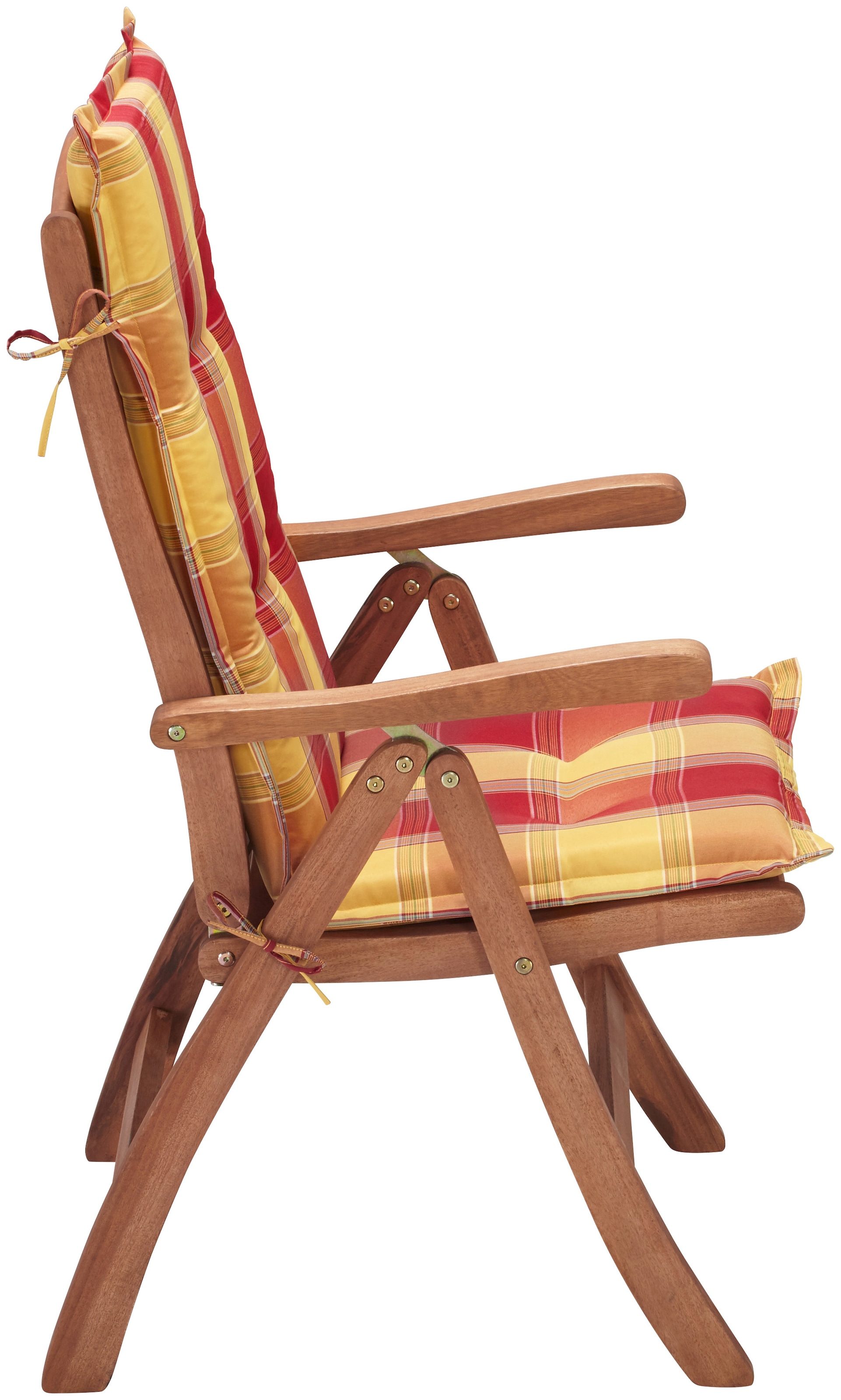 MERXX Garten-Essgruppe »Maracaibo«, (13 tlg., 6xKlappsessel, inkl. Auflagen, 1x Ausziehtisch 160(210)x90 cm), Eukalyptusholz, FSC® Mix, geeignet für 6 Personen