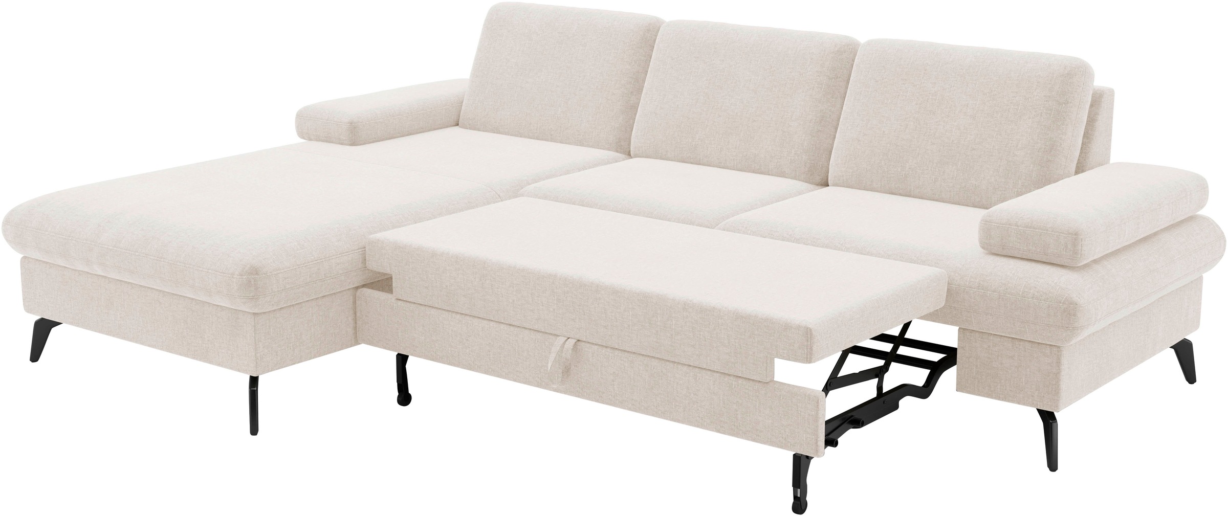 sit&more Ecksofa »Morris Jubi L-Form«, inkl. Armteilfunktion und 1 Zierkissen, wahlweise mit Bettfunktion