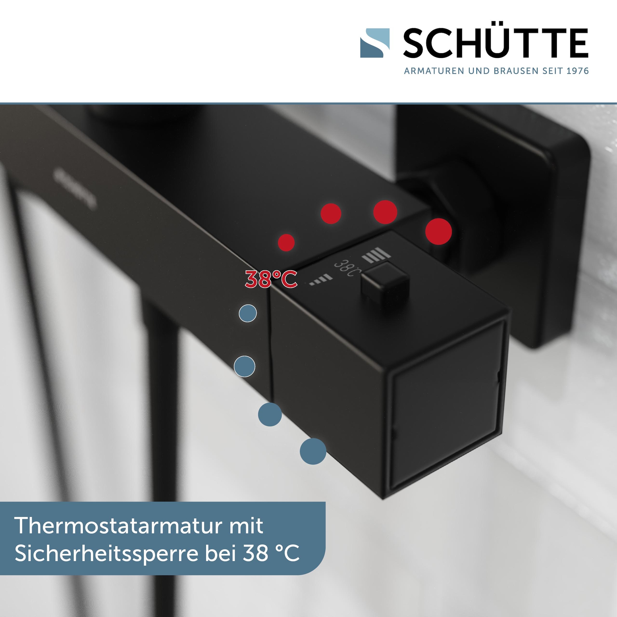 Schütte Duschbrause »TRENTO«, (Set), mit Thermostatarmatur, 3-fach verstellbar, Antikalk-Noppen