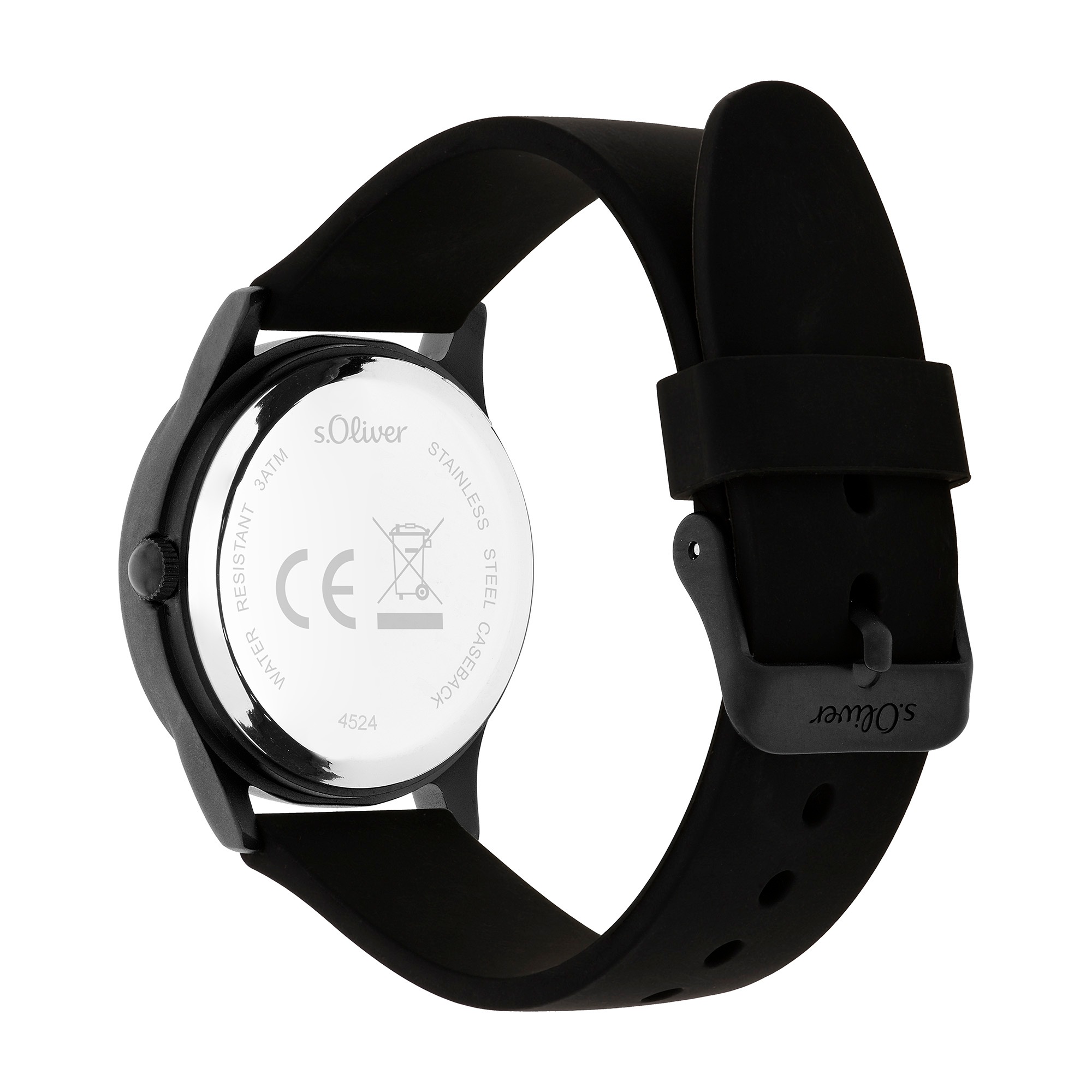 s.Oliver Quarzuhr »The Black Rush« Armbanduhr, Silikonarmband, Kinderuhr, Junge, analog