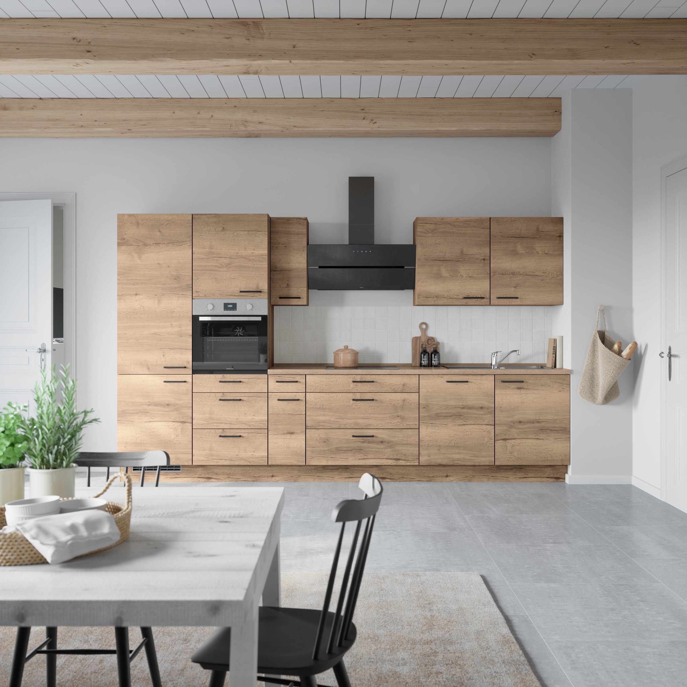 nobilia® Küchenzeile »"Structura II"«, vormontiert, Ausrichtung wählbar, Breite 360 cm, wahlw. mit E-Geräten