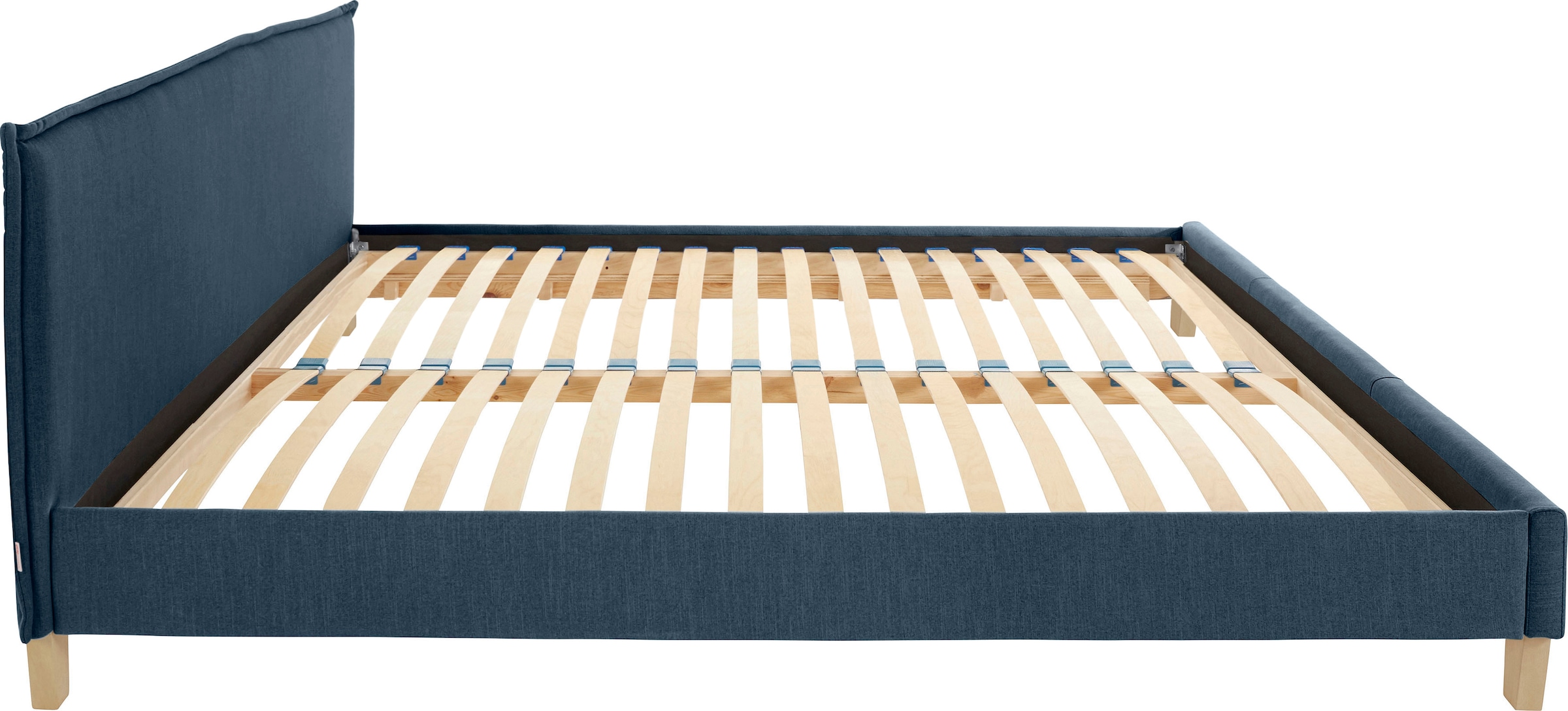OTTO products Polsterbett »Heddi«, in 5 Breiten: von 90cm-200cm, Biese am Kopfteil, Strukturstoff