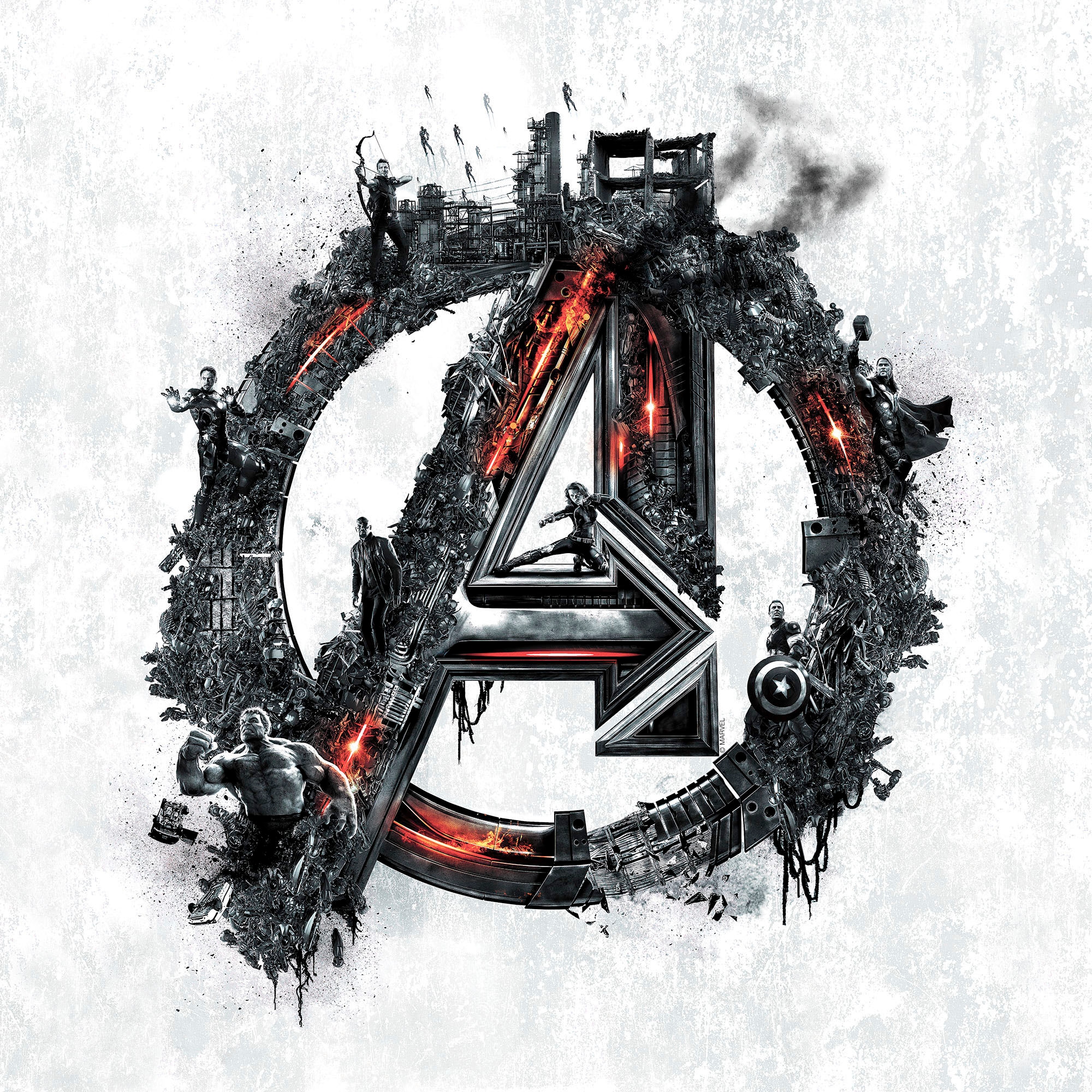 Komar Leinwandbild »Avengers Big A Logo - Größe 40 x 40 cm«, Disney, (1 St., 40 x 40 cm (Breite x Höhe), Keilrahmenbild mit Echtholzrahmen, Kinderzimmer
