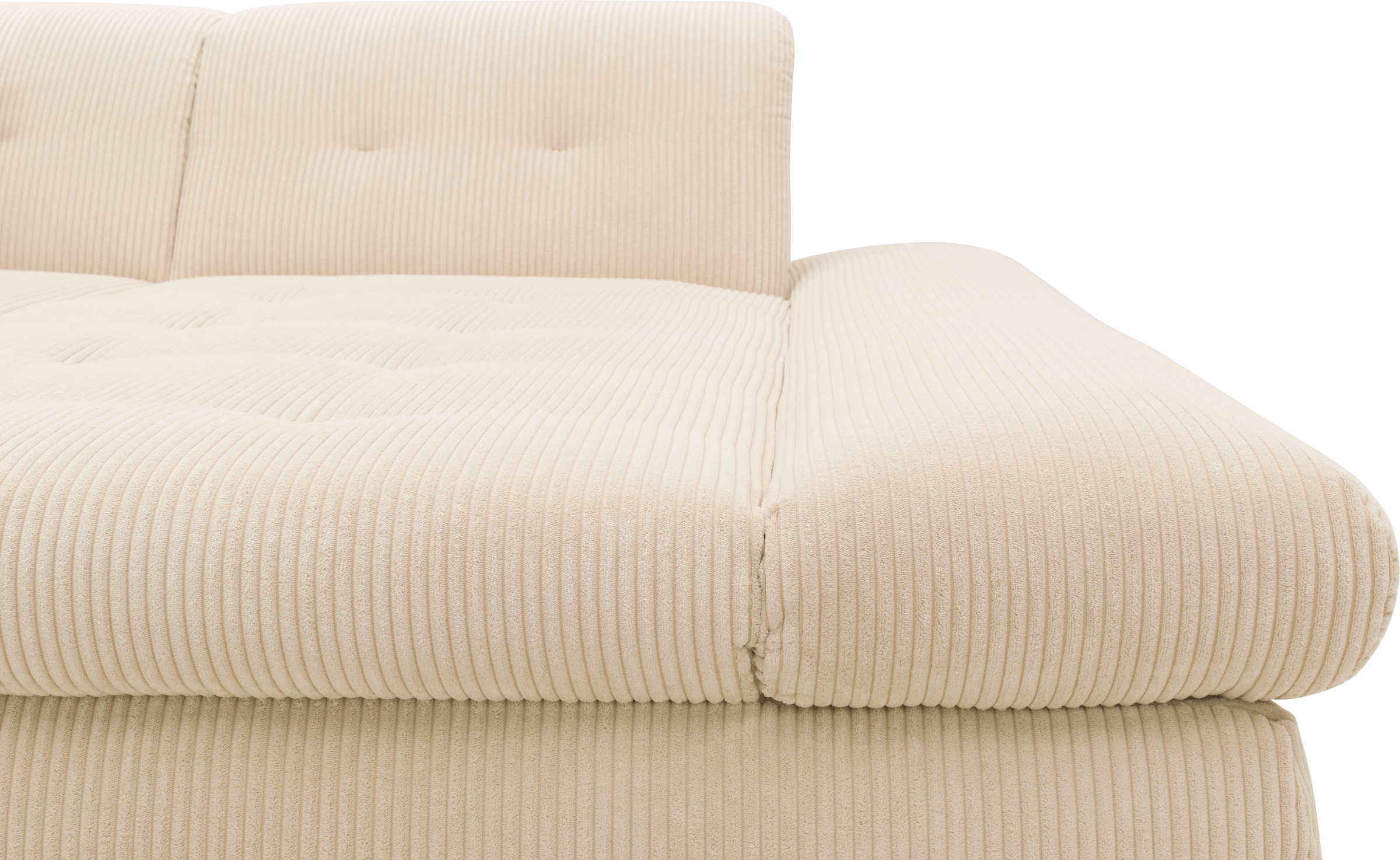 DOMO collection Ecksofa »Moric Luxus - B/T/H 300/172/80 cm, XXL-Format«, L-Form, 140kg Belastung/Sitz, in Cord, Chenille, Kunstleder