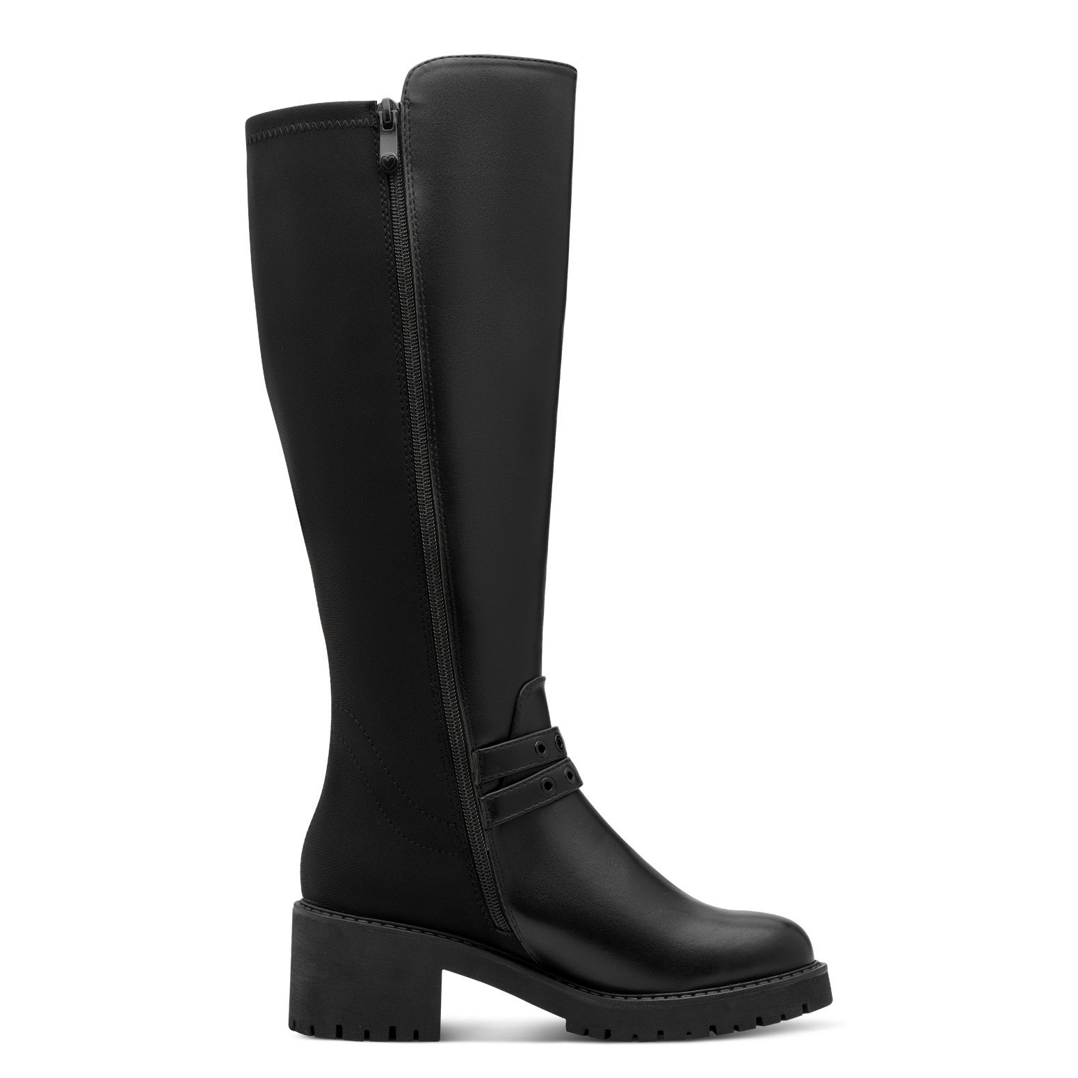 MARCO TOZZI Winterstiefel  , Blockabsatz, Langschaftstiefel mit Zierschnallen geschmückt