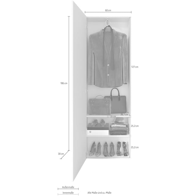 LC Garderobenschrank »Vittoria«, Breite 60 cm online bestellen