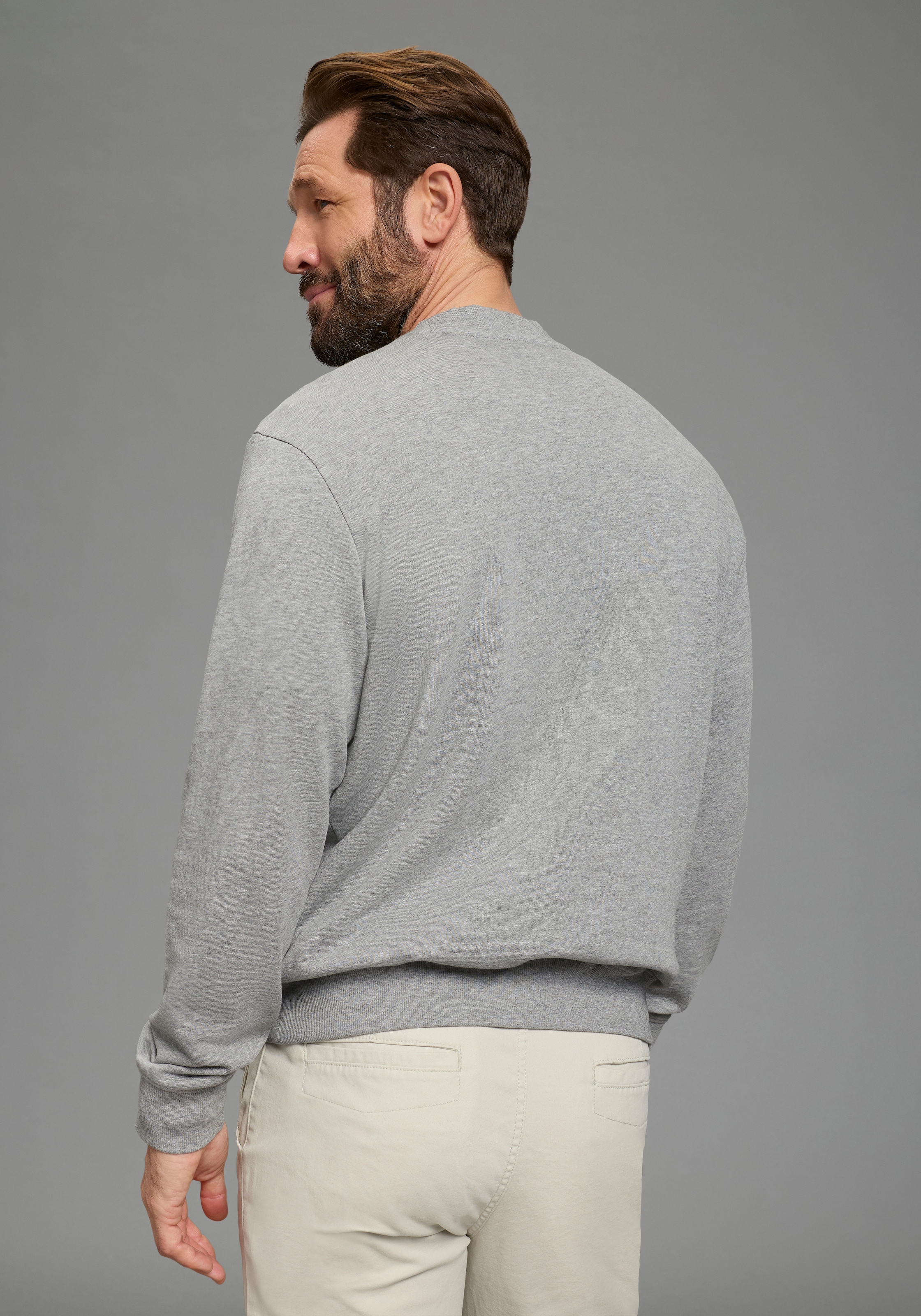 Man's World Sweatshirt, 2 tlg. mit Rundhalsausschnitt, unifarben, Langarm, normale Passform
