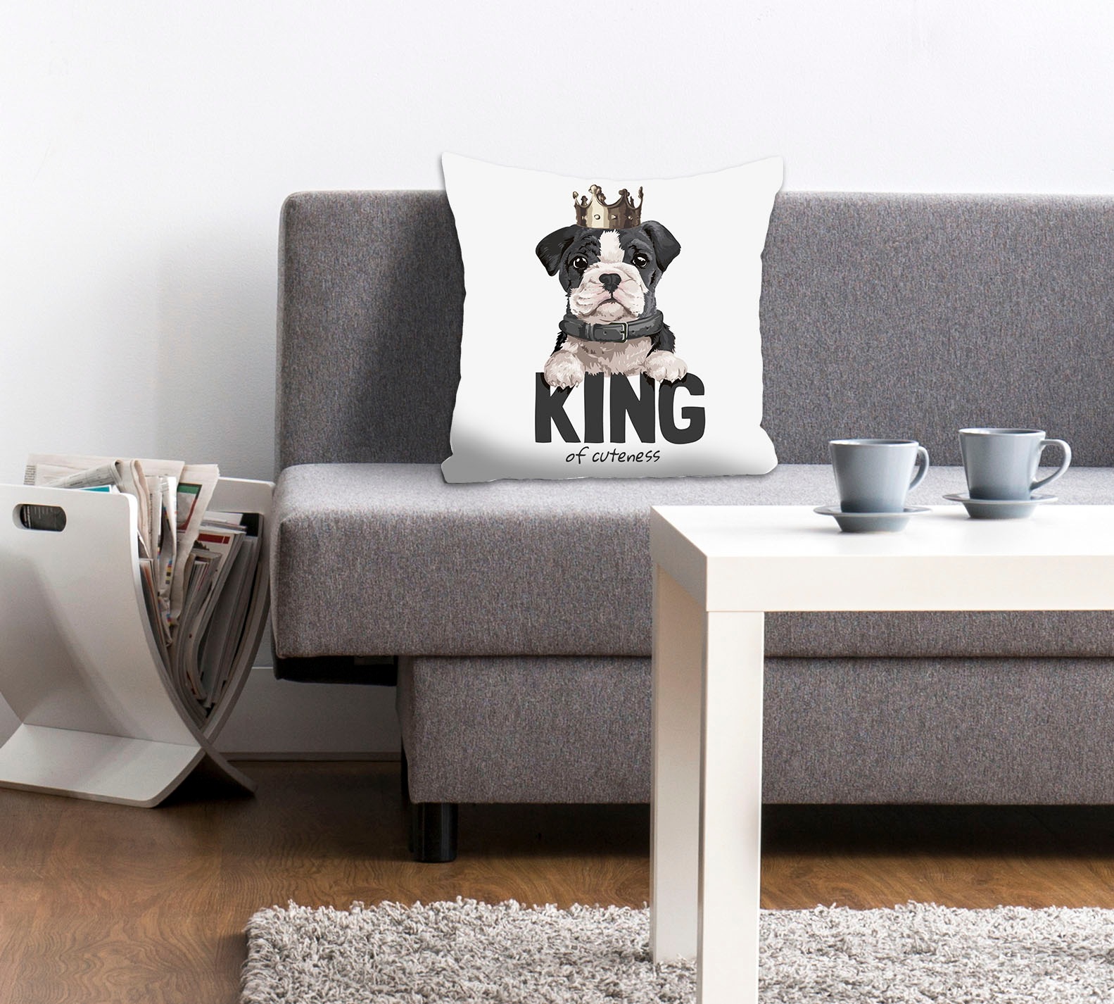 queence Dekokissen »KING OF CUTENESS«, mit einem Hund mit Krone, Kissenhüll günstig online kaufen
