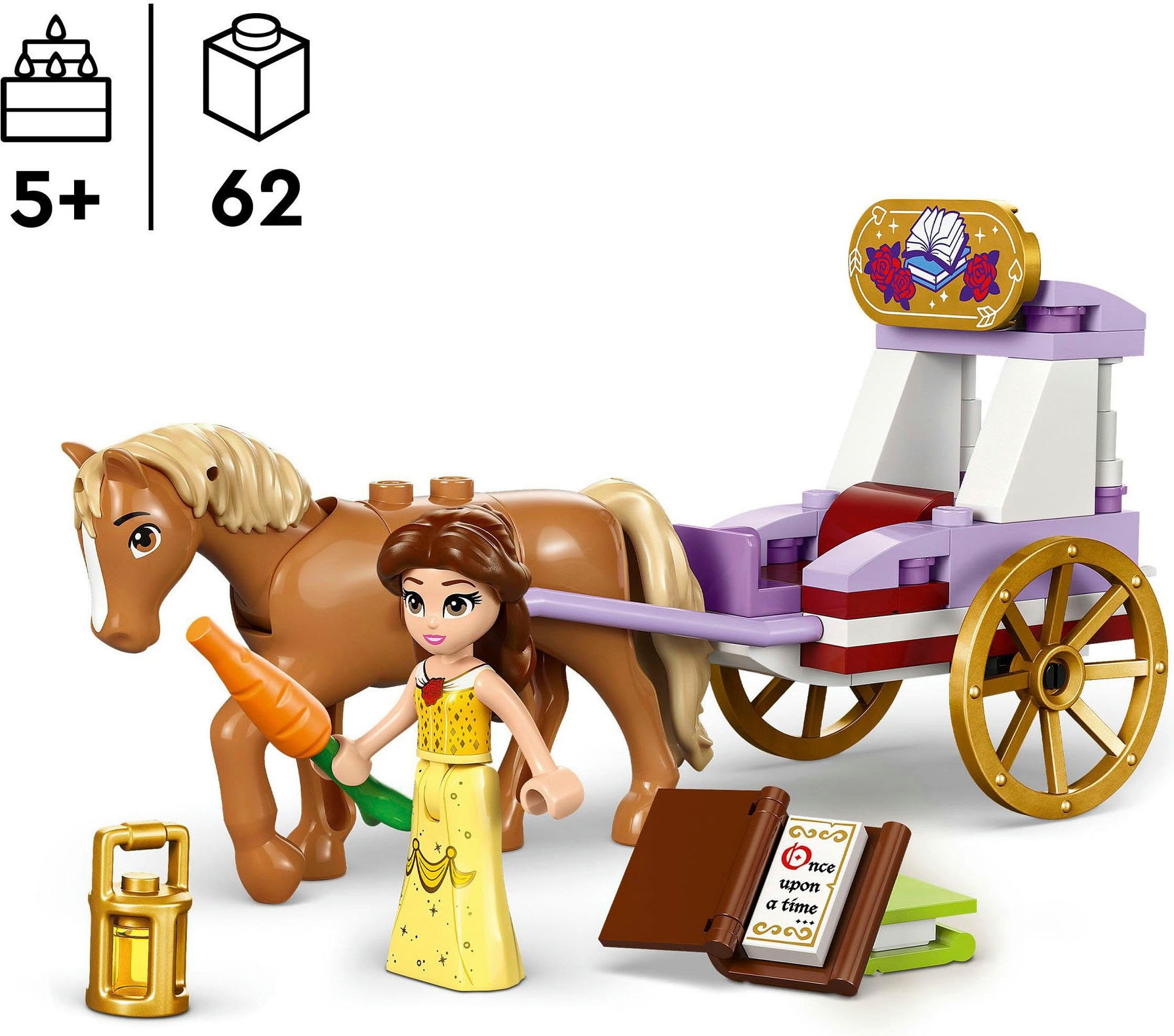 LEGO® Konstruktionsspielsteine »Belles Pferdekutsche (43233), LEGO Disney Princess«, (62 St.), Made in Europe
