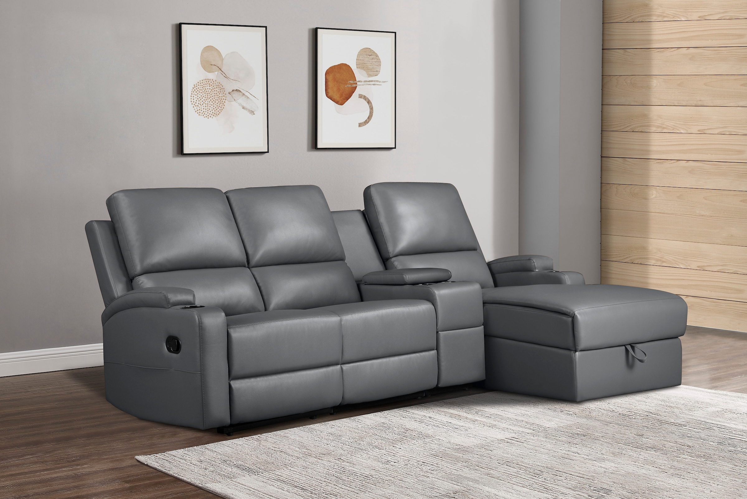Home affaire Ecksofa »Napori Multimediasofa, 3er Kinosessel XXL, L-Form,«, Kinosofa mit Relaxfunktion, Getränkehalter, Staufach und Staukasten