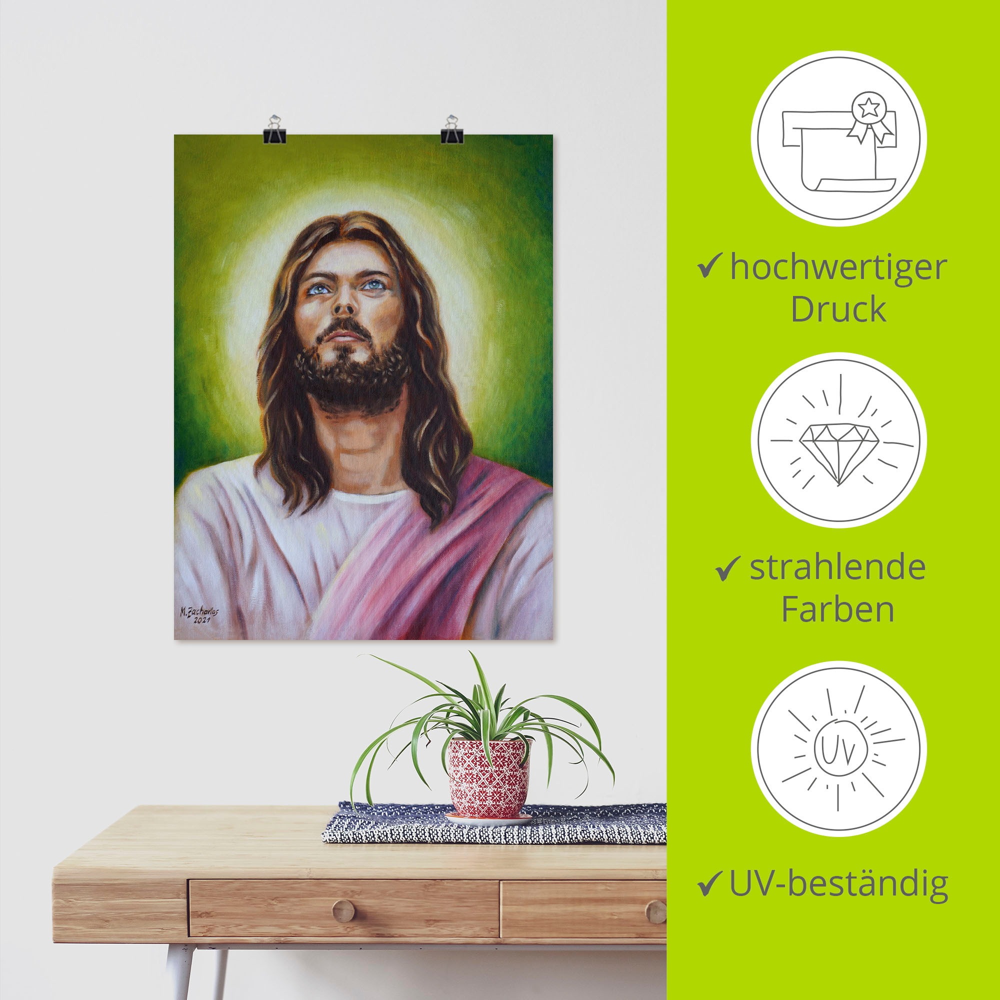 Artland Wandbild »Jesus Christus Porträt«, Christliche Bilder, (1 St.), als Leinwandbild, Poster in verschied. Größen