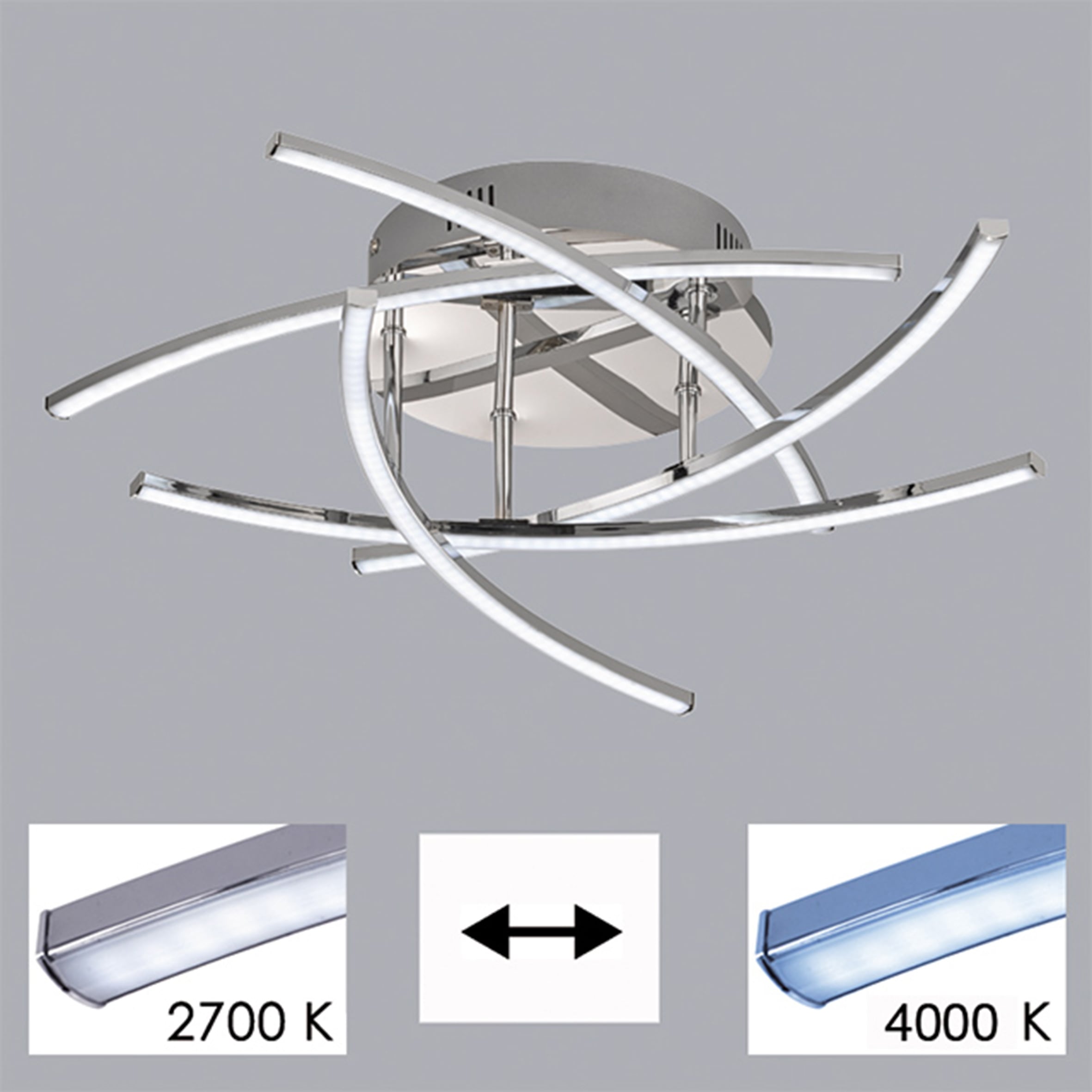 FISCHER & HONSEL LED Deckenleuchte »Cross TW«, 5 flammig, Leuchtmittel LED-Modul | LED fest integriert