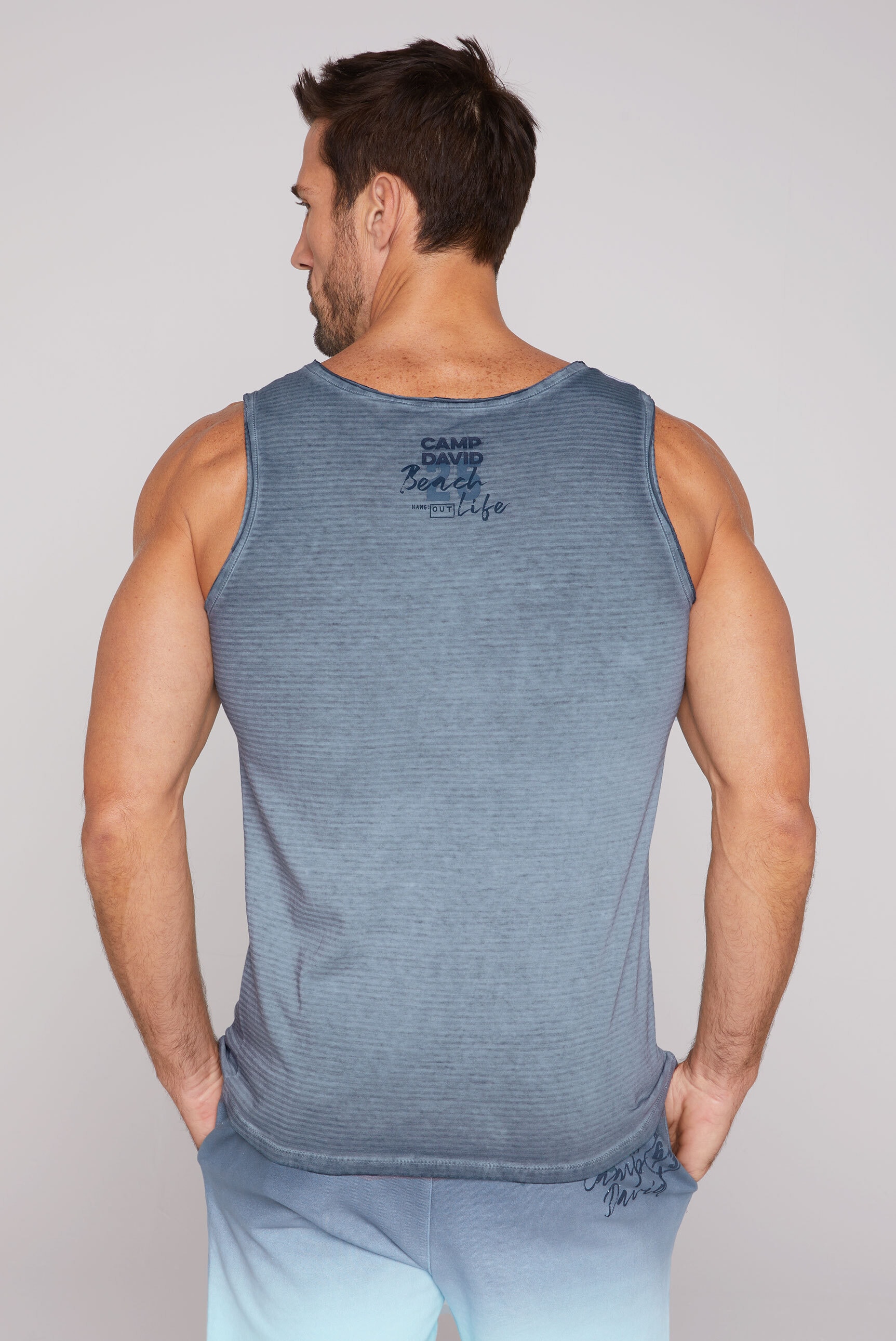 CAMP DAVID Tanktop, mit offenen Kanten an den Ausschnitten