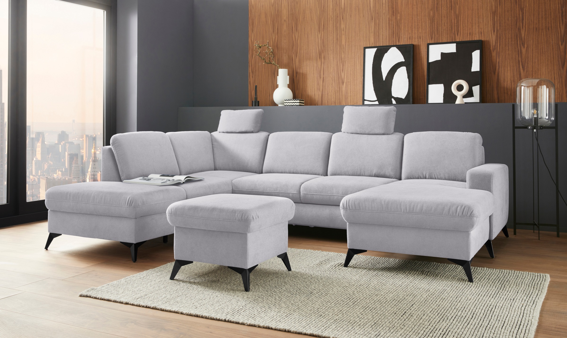 Home affaire Wohnlandschaft »Lolland U-Form« Wahlweise mit Bettfunktion und günstig online kaufen