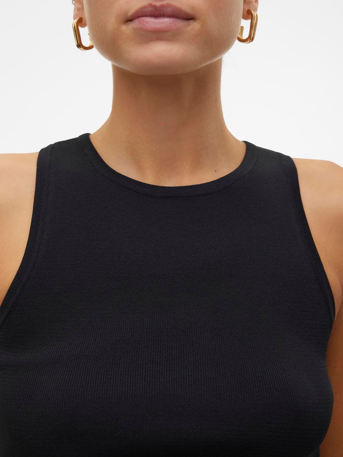 Vero Moda Strickpullover »VMGINNY SL O-NECK CROP TOP NOOS«, Stricktop in kurzer Form