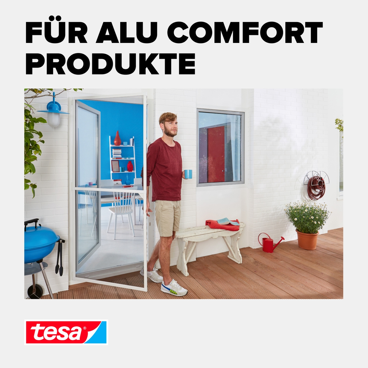 tesa Fliegengitter-Gewebe »Insect Stop Alu-Gitter Ersatzrolle für Fliegengitter - 1.2 m x 2.5 m«, Mückennetz als Ersatzgitter für Fenster & Türen
