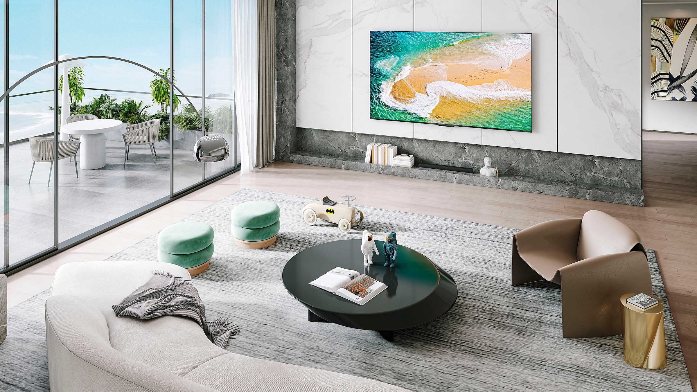 TCL QLED Mini LED-Fernseher »55C831X2«, 4K Ultra HD, Google TV-Smart-TV, 1500nits, HDR Extreme, Dolby Atmos, HDMI 2.1, ONKYO-Sound